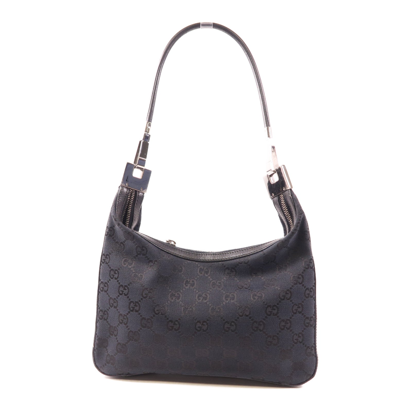 GUCCI 帆布Shoulder Bag銀扣肩背袋