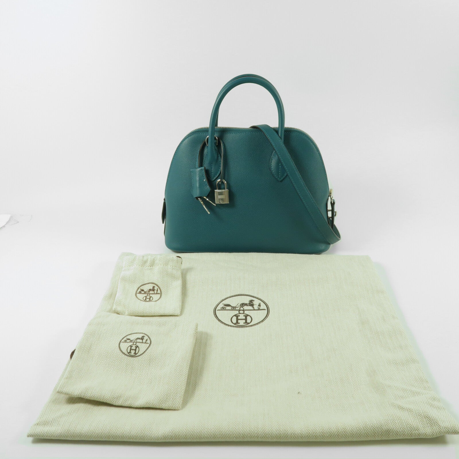 HERMES Evercolor皮革Bolide 1923 25 Vert Bosphore