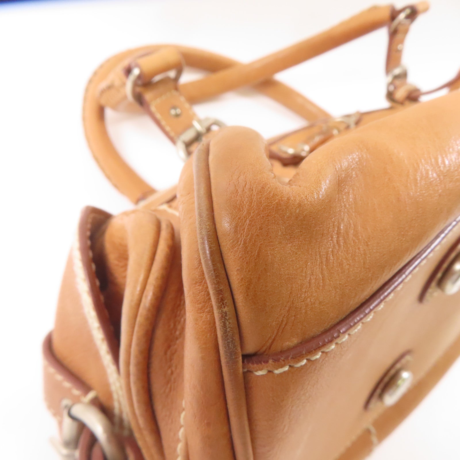 Dior 牛皮皮革Shoulder Bag銀扣肩背袋駱駝色
