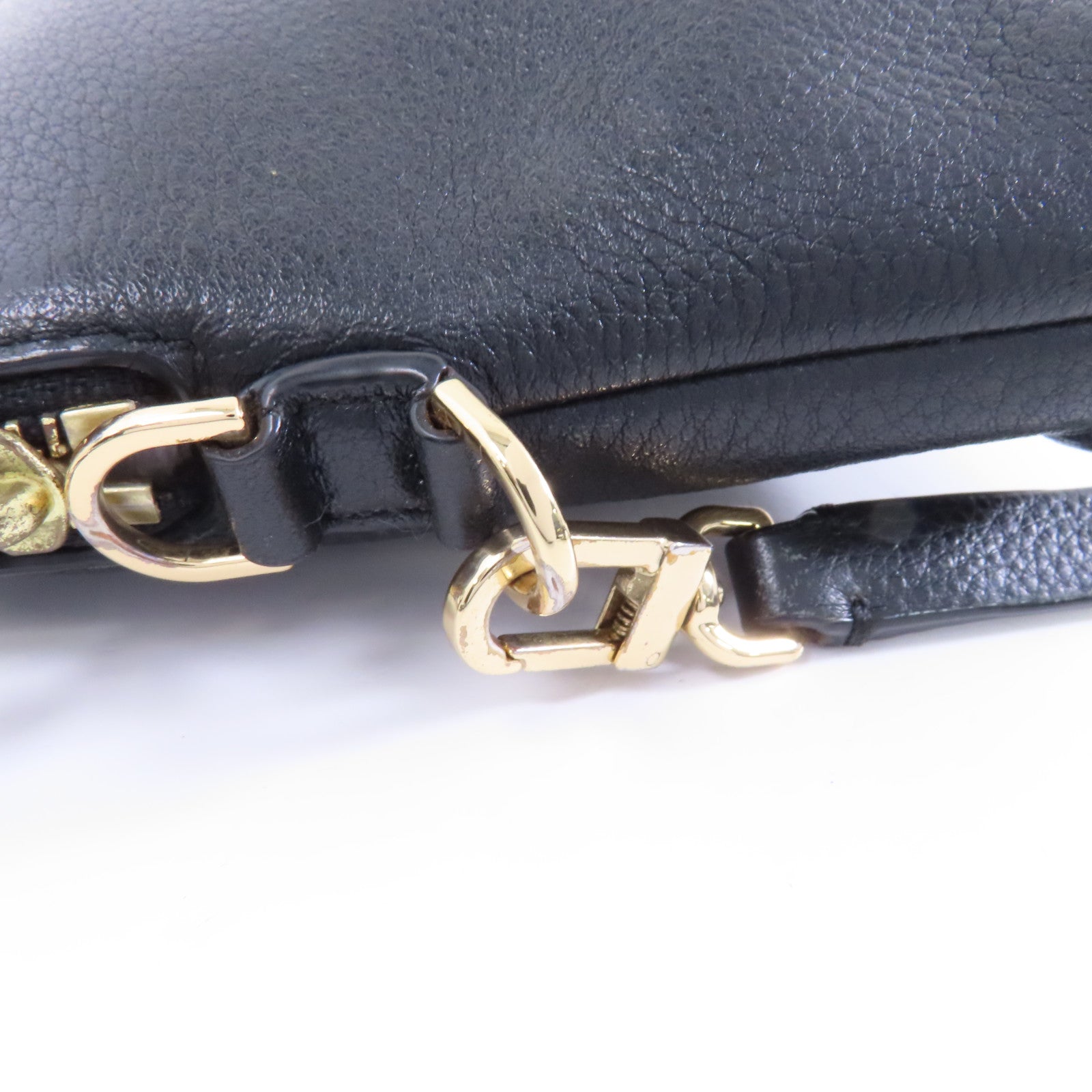 Tory Burch 【激減優惠】牛皮皮革Shoulder Bag金扣肩背袋黑色