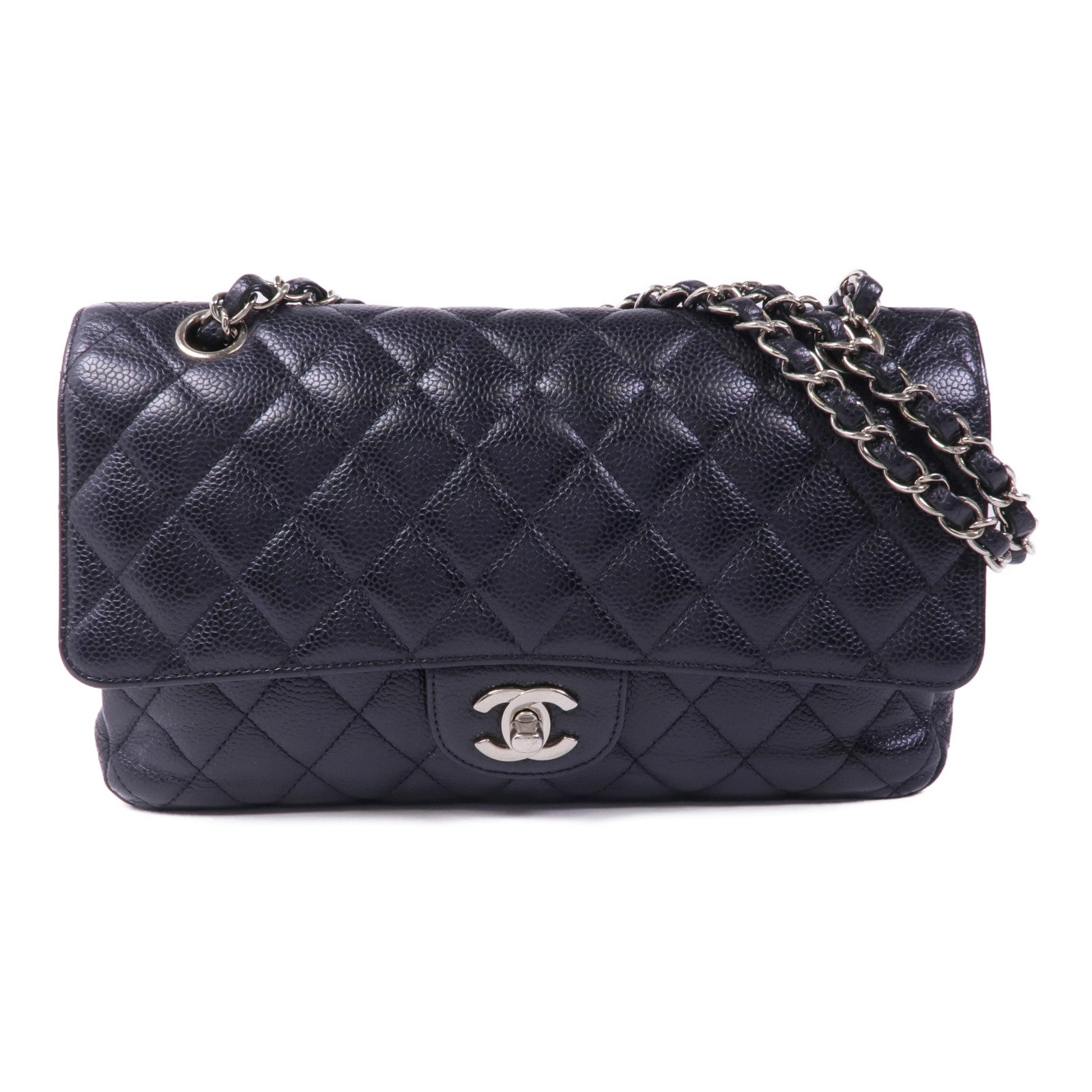 CHANEL 牛皮皮革Classic 25銀扣手挽肩背兩用袋