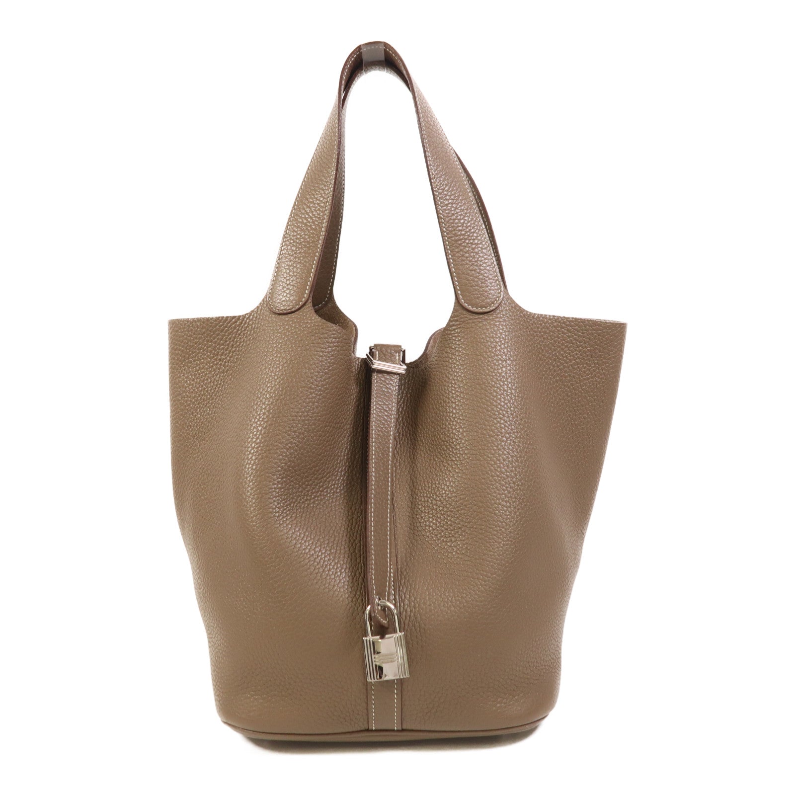 HERMES Clemence皮革Picotin GM銀扣手挽袋