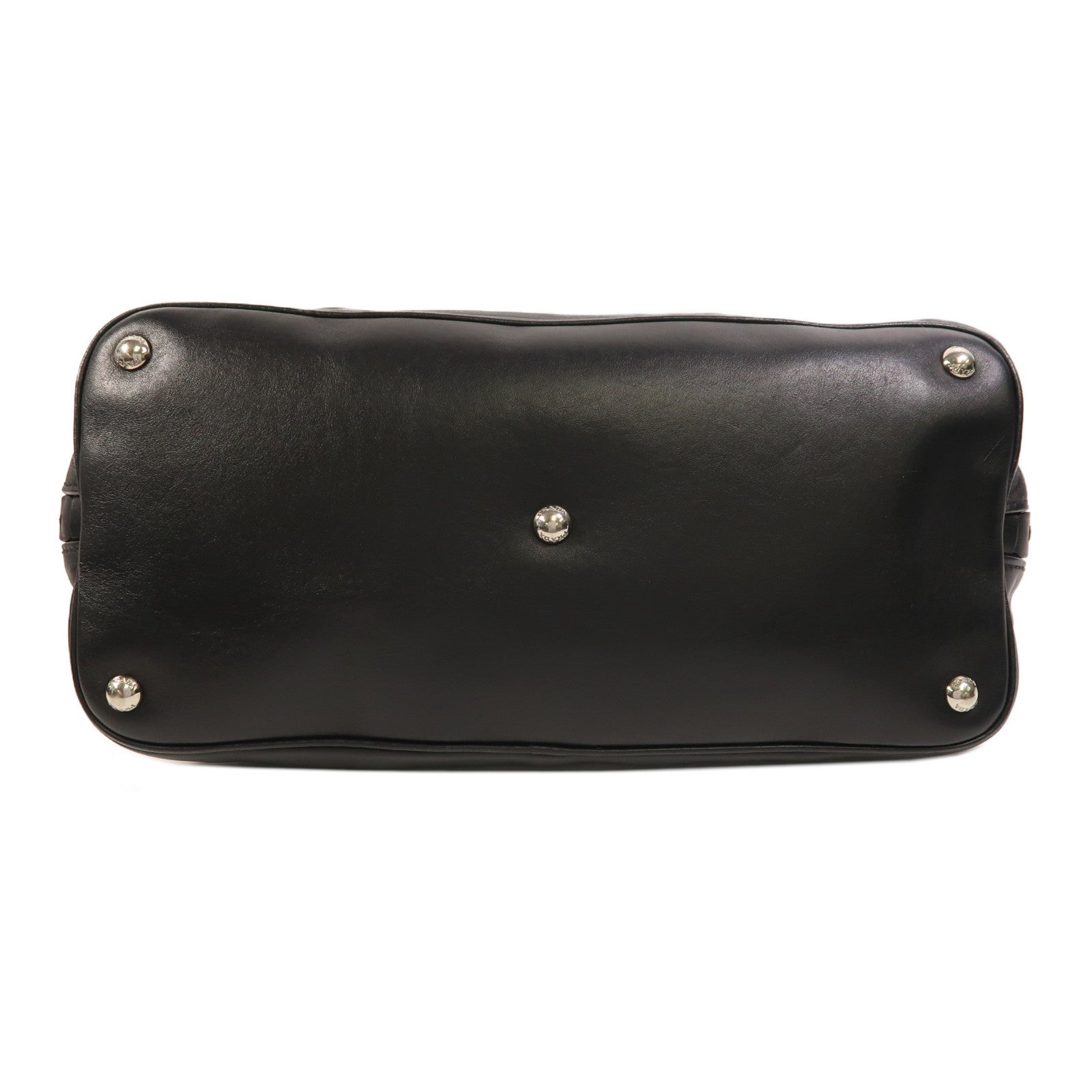 PRADA 牛皮皮革2Way Shoulder銀扣手挽肩背兩用袋