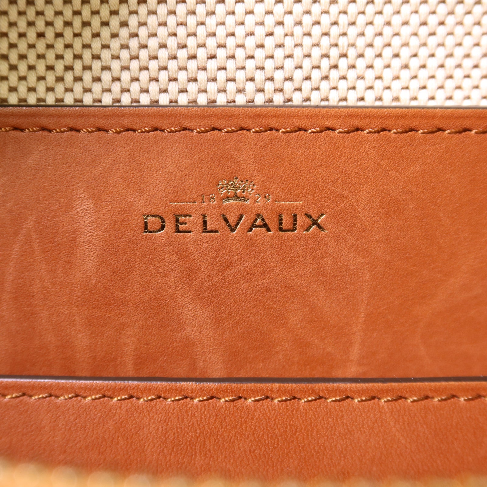 Delvaux 帆布/皮革Cool Box MM金扣手挽肩背兩用袋