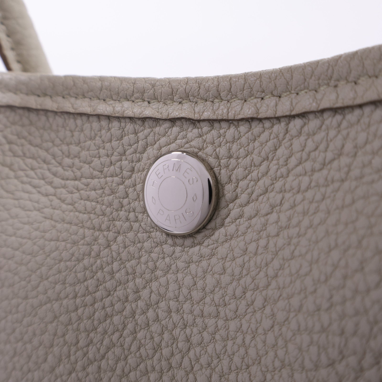 HERMES Negonda皮革Garden Party TPM銀扣手挽袋Beton