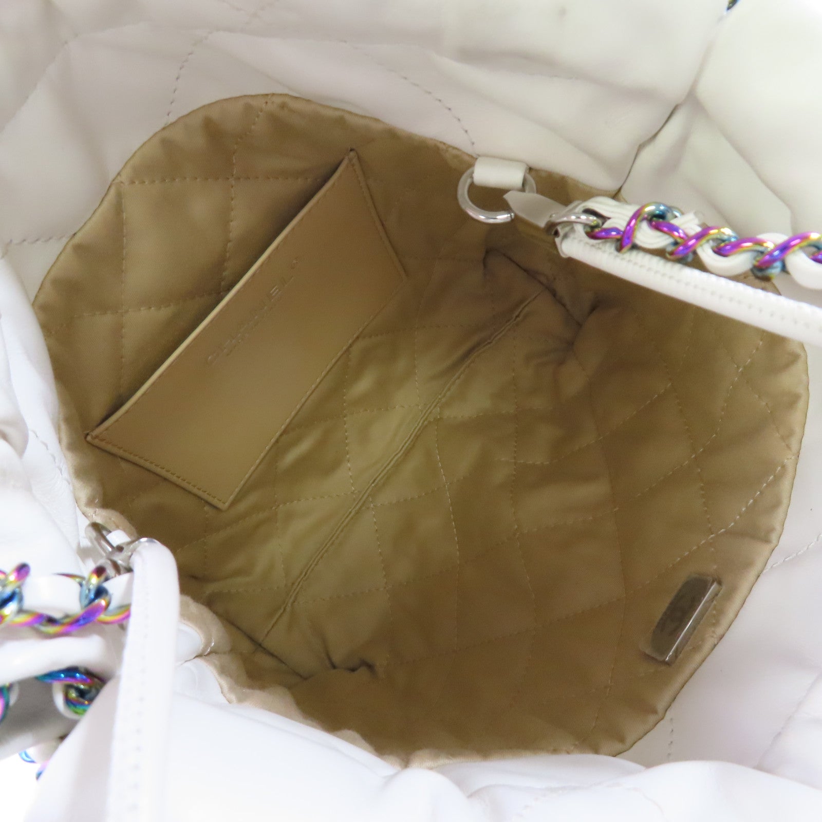 CHANEL 【激減優惠】菱格牛皮皮革Chanel 22 2Way Shoulder Bag鏈帶手挽肩背兩用袋白色