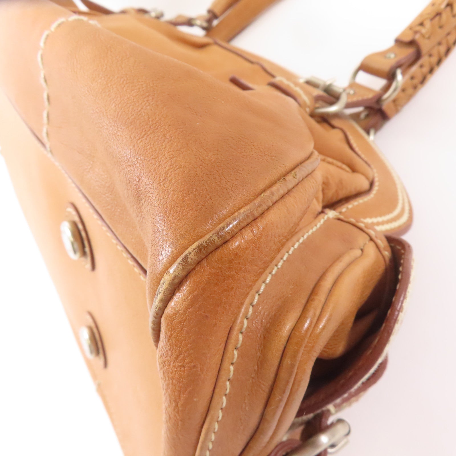 Dior 牛皮皮革Shoulder Bag銀扣肩背袋駱駝色