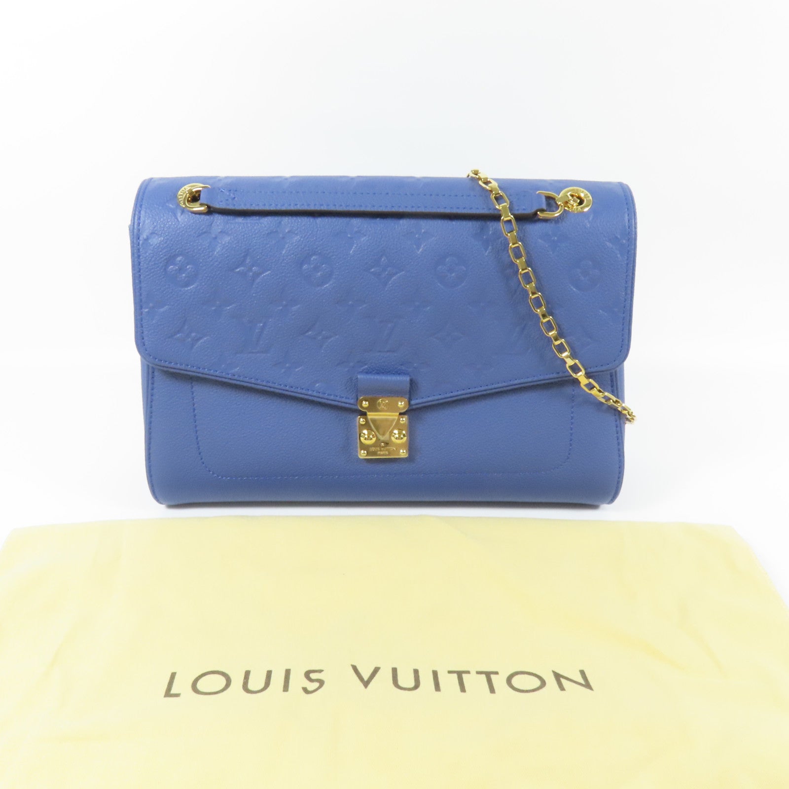 LOUIS VUITTON Monogram Empreinte Saint-Germain MM金扣肩背袋