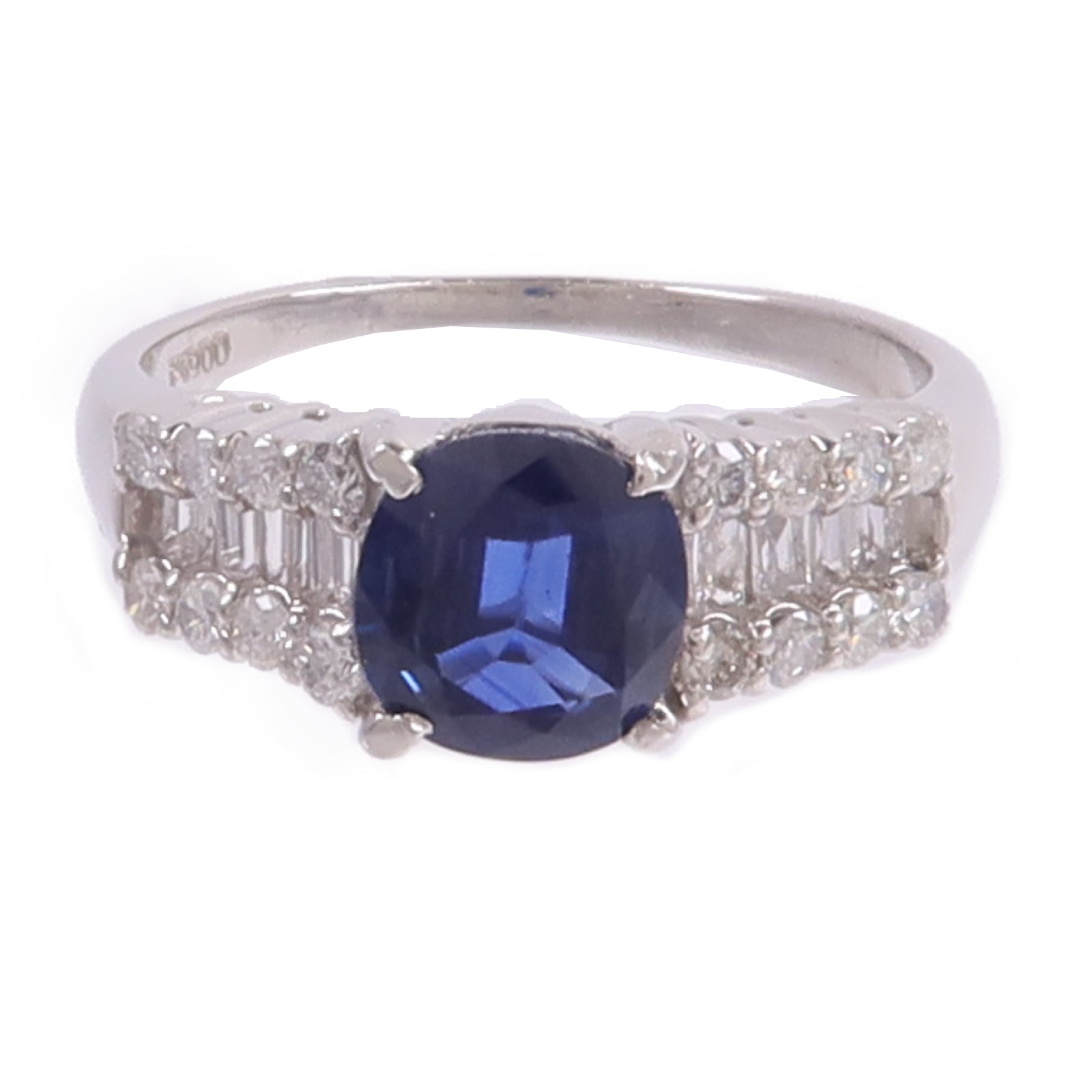 JEWELRY PT900鉑金Sapphire Diamond Ring藍寶石/鑽石戒指
