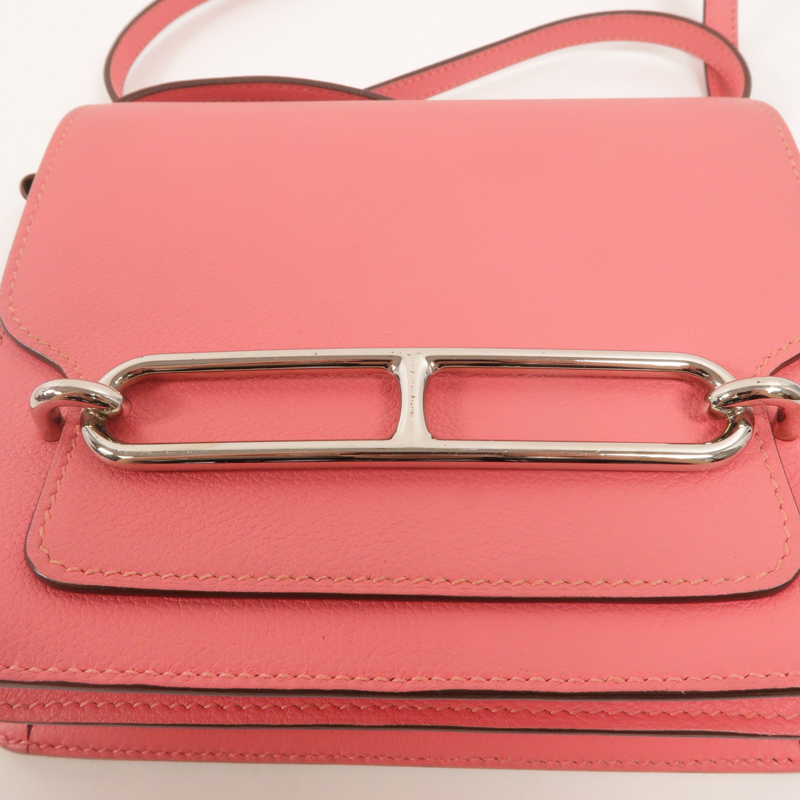 HERMES Evercolor皮革Roulis Mini肩背袋Rose Azalee