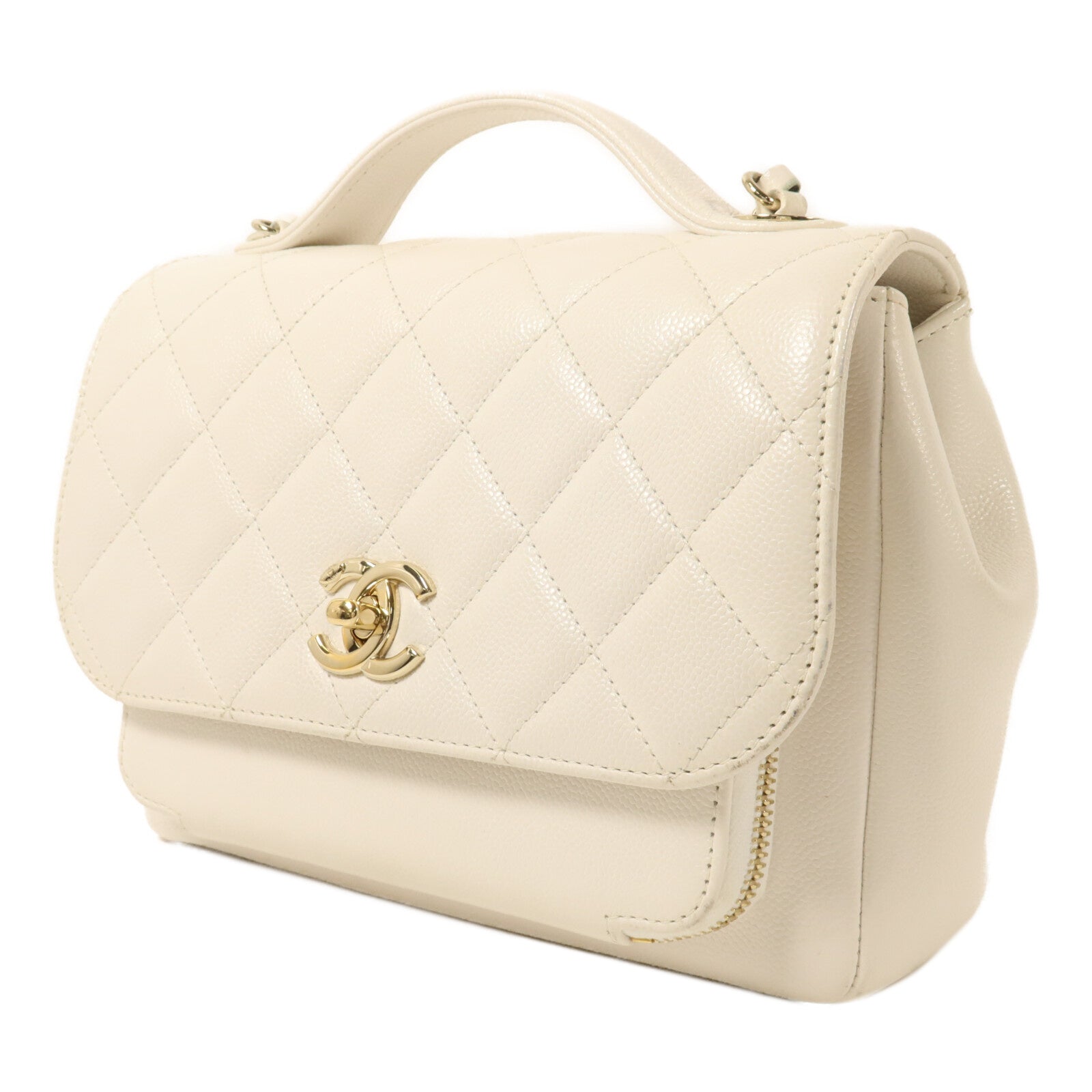 CHANEL 牛皮皮革Business Affinity鏈帶手挽肩背兩用袋