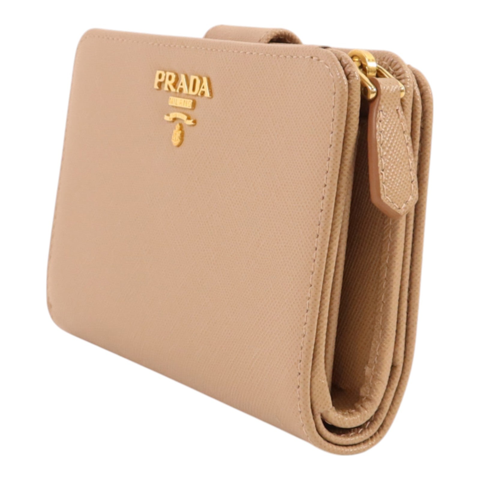 PRADA 【激減優惠】Saffiano皮革Wallet金扣錢包