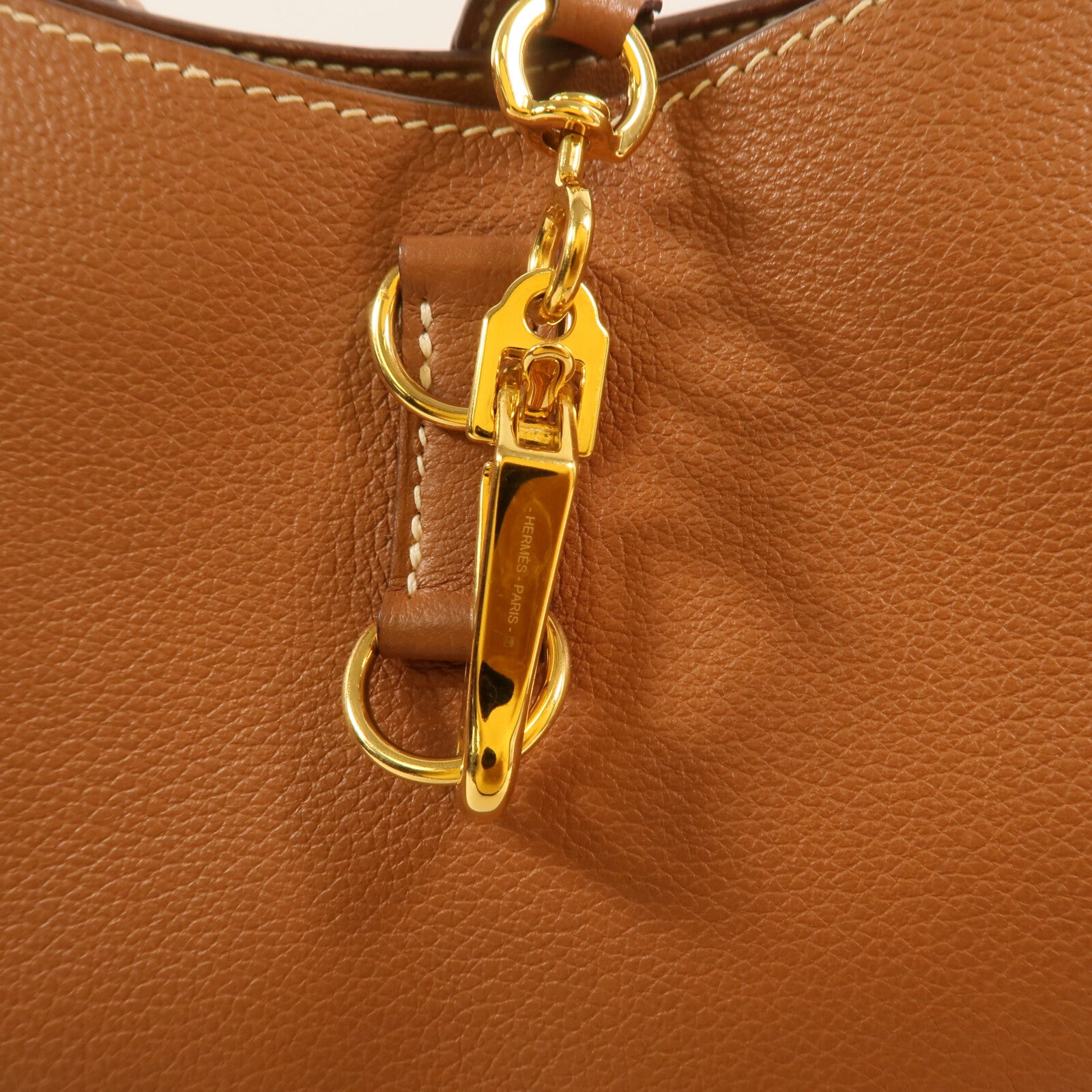 HERMES Evercolor皮革Trim Duo 24金扣肩背袋Gold