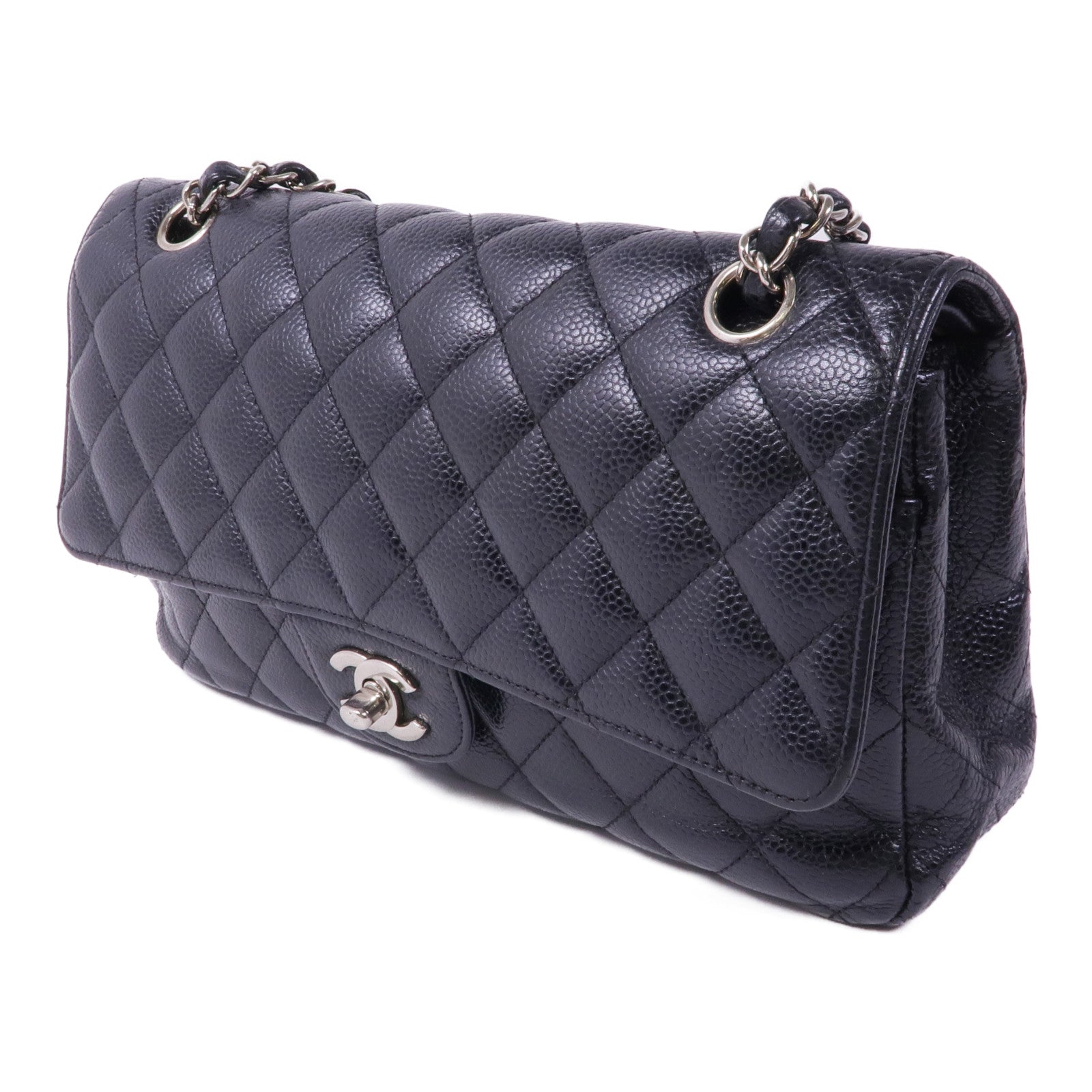 CHANEL 牛皮皮革Classic 25銀扣手挽肩背兩用袋