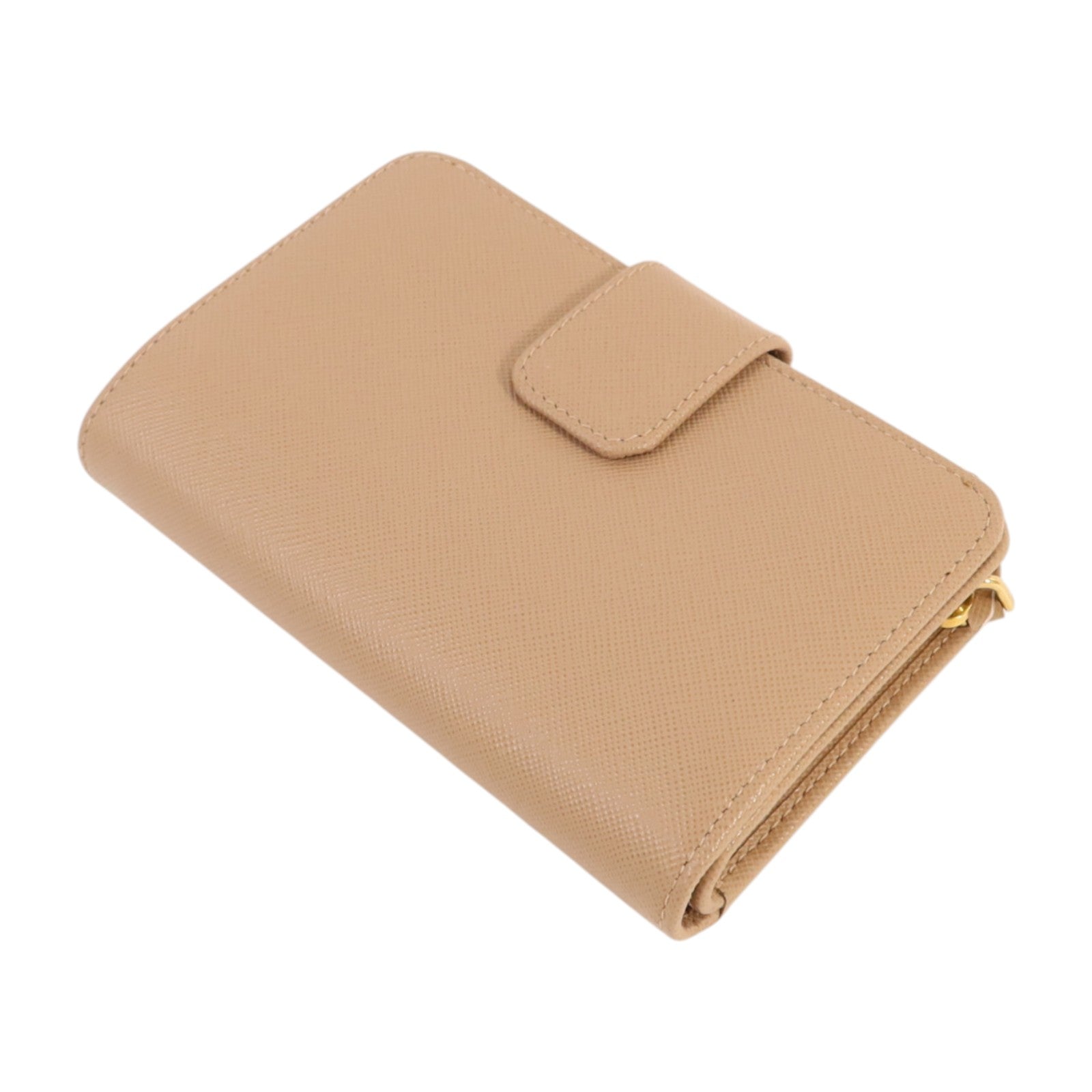 PRADA Saffiano皮革Wallet金扣錢包