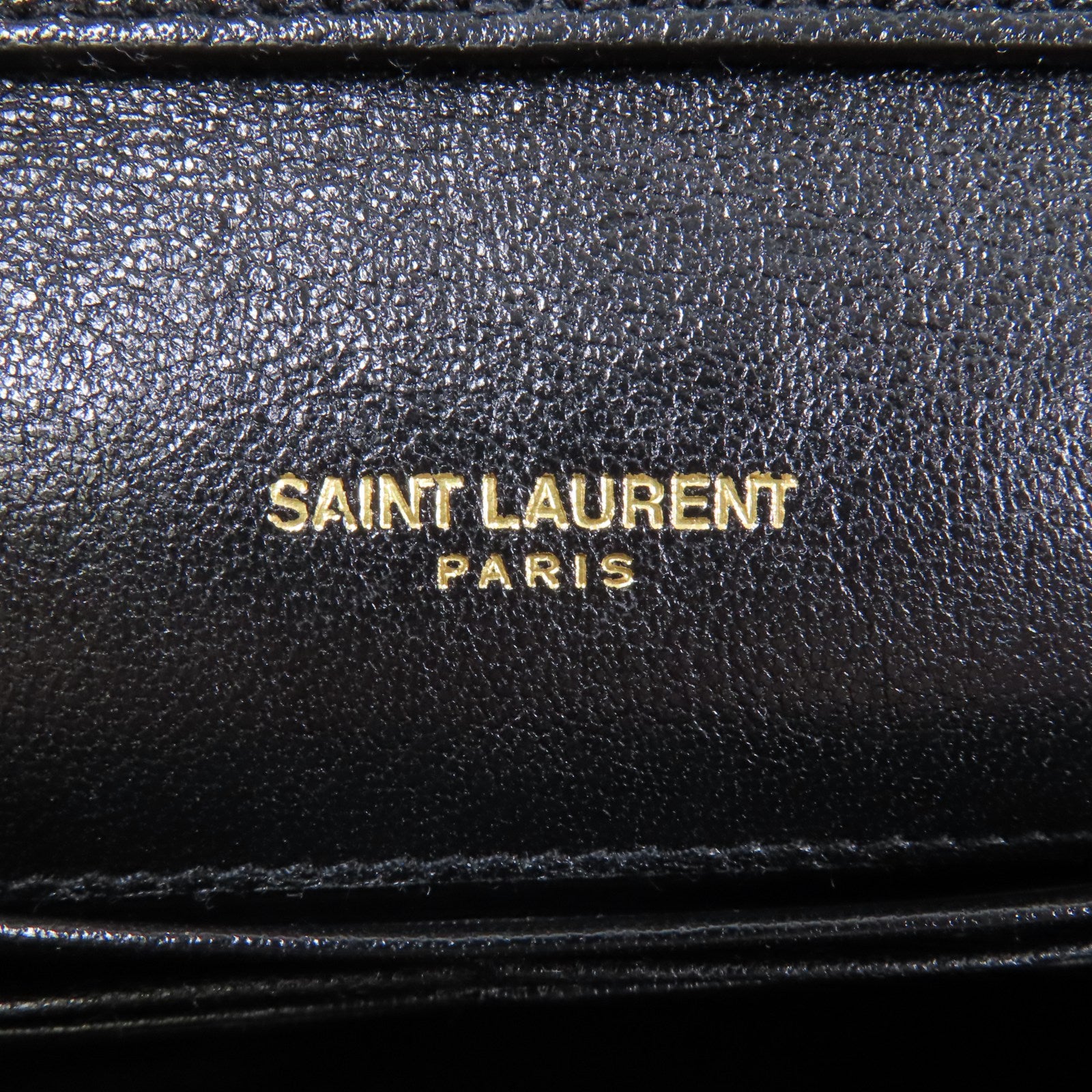 SAINT LAURENT 牛皮皮革Woc Chain Shoulder Bag金扣鏈帶肩背袋黑色