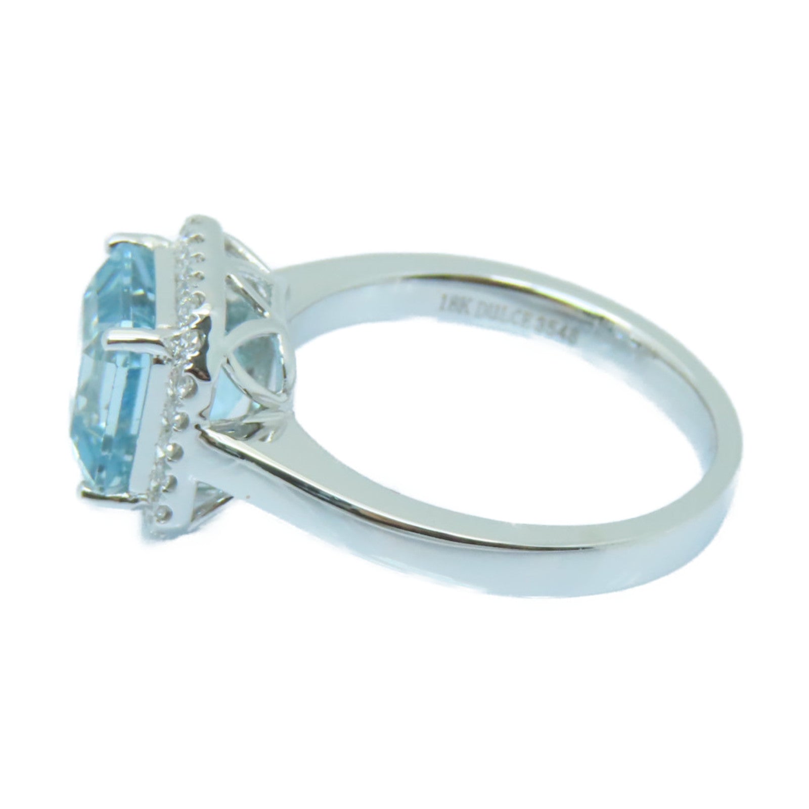 JEWELRY 【激減優惠】18K白金Aquamarine Ring 2.6ct藍晶/0.171ct鑽石戒指US#6