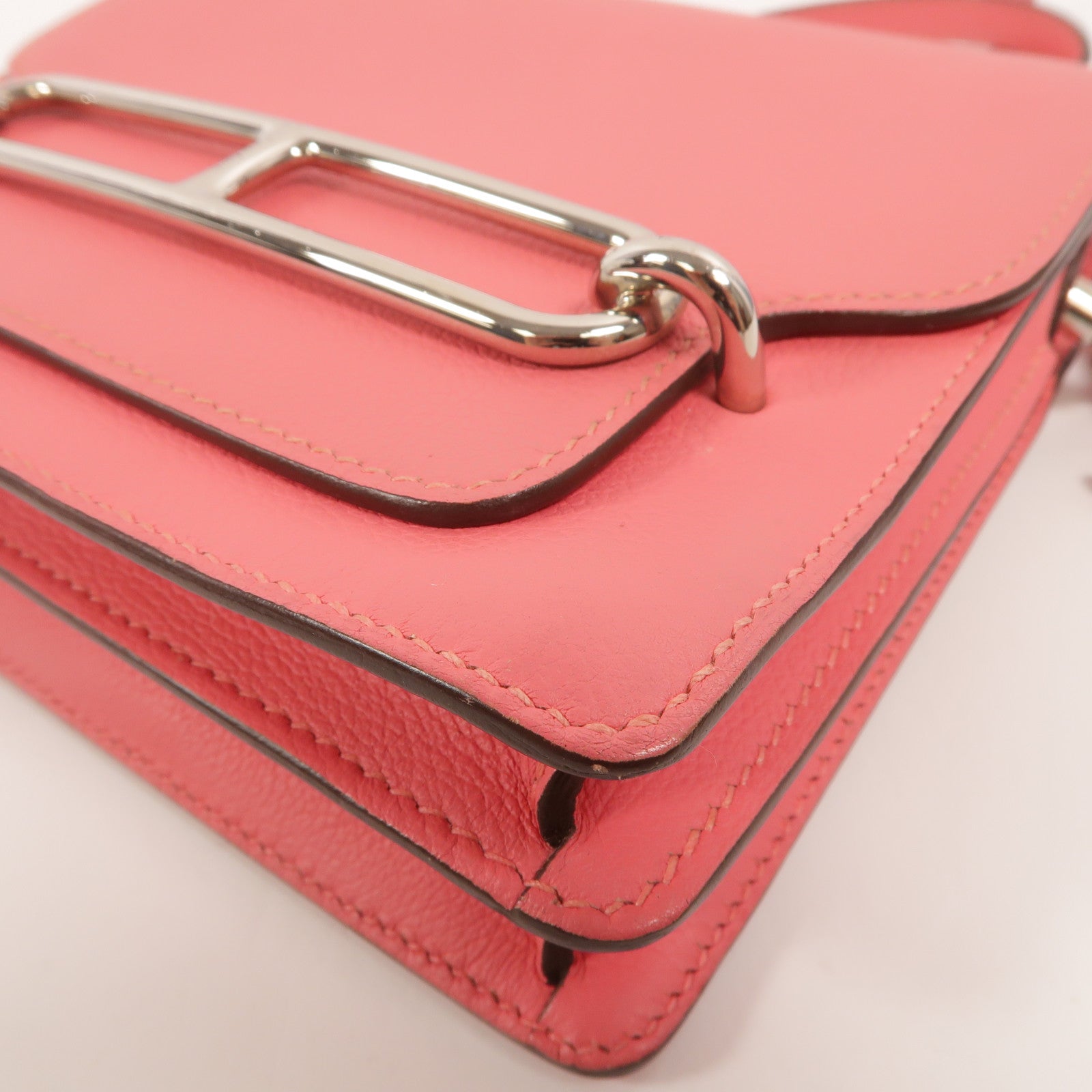 HERMES Evercolor皮革Roulis Mini肩背袋Rose Azalee