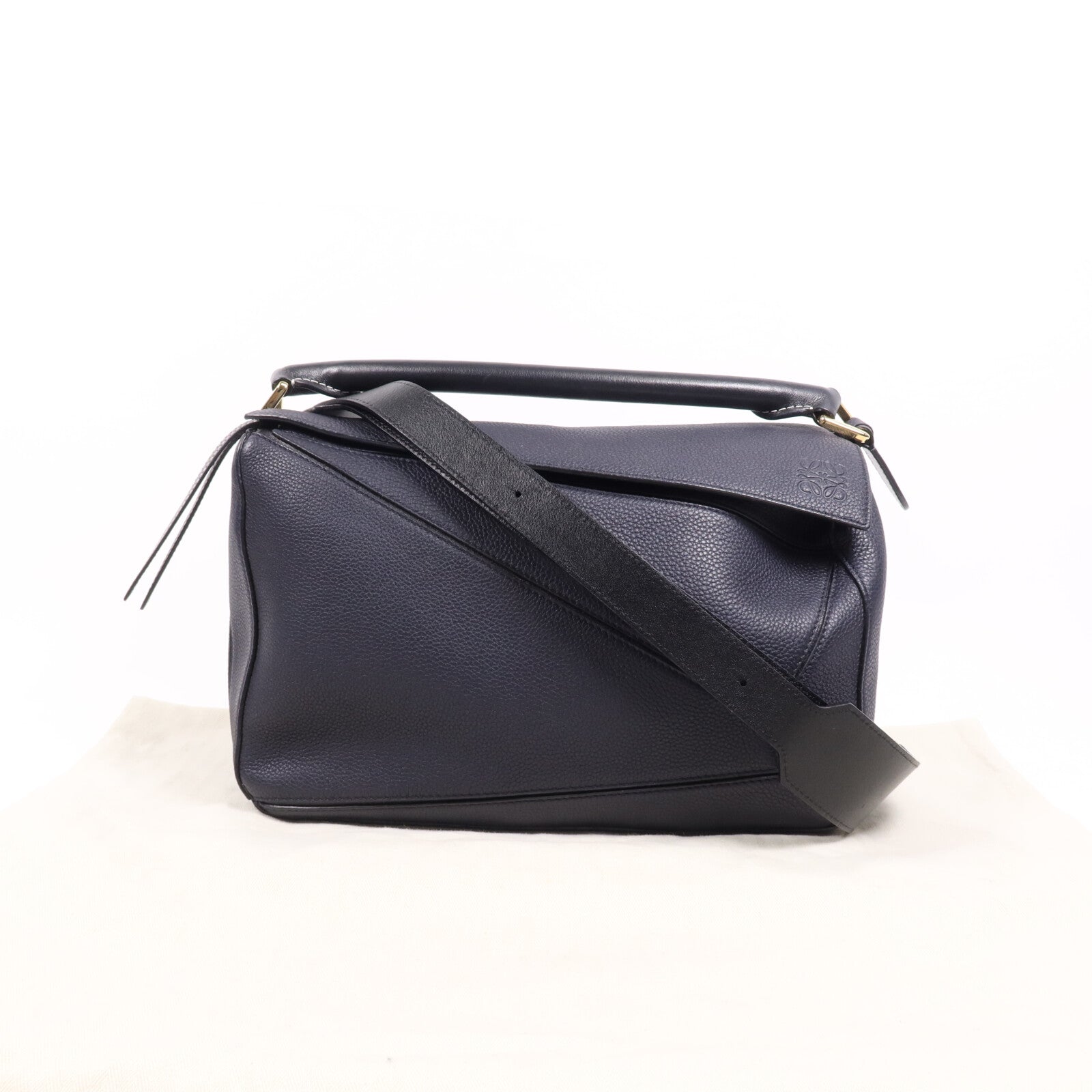 LOEWE 牛皮皮革2 way Shoulder Bag金扣手挽肩背兩用袋