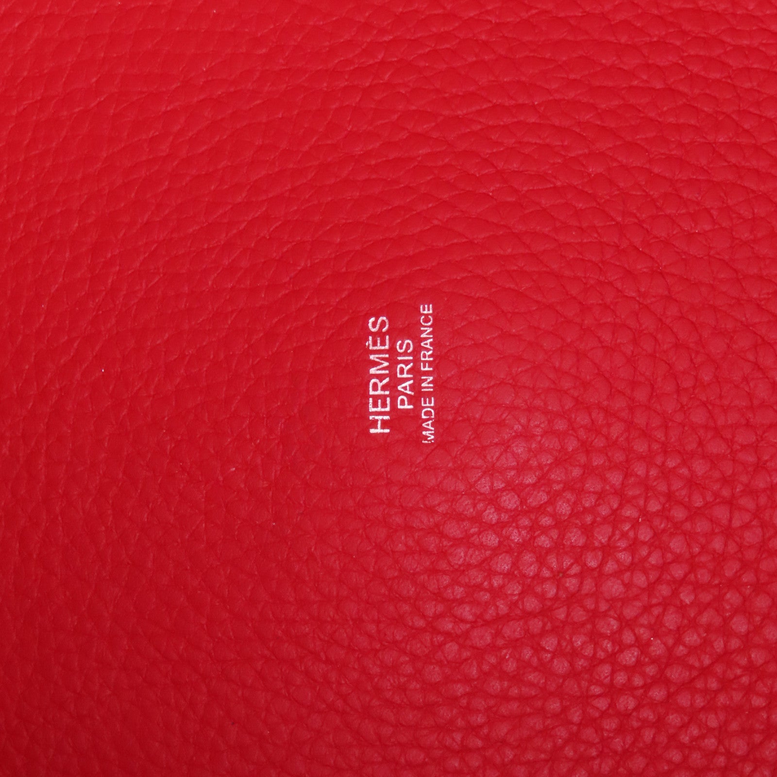 HERMES Togo皮革Picotin GM Tote Bag銀扣手挽袋紅色