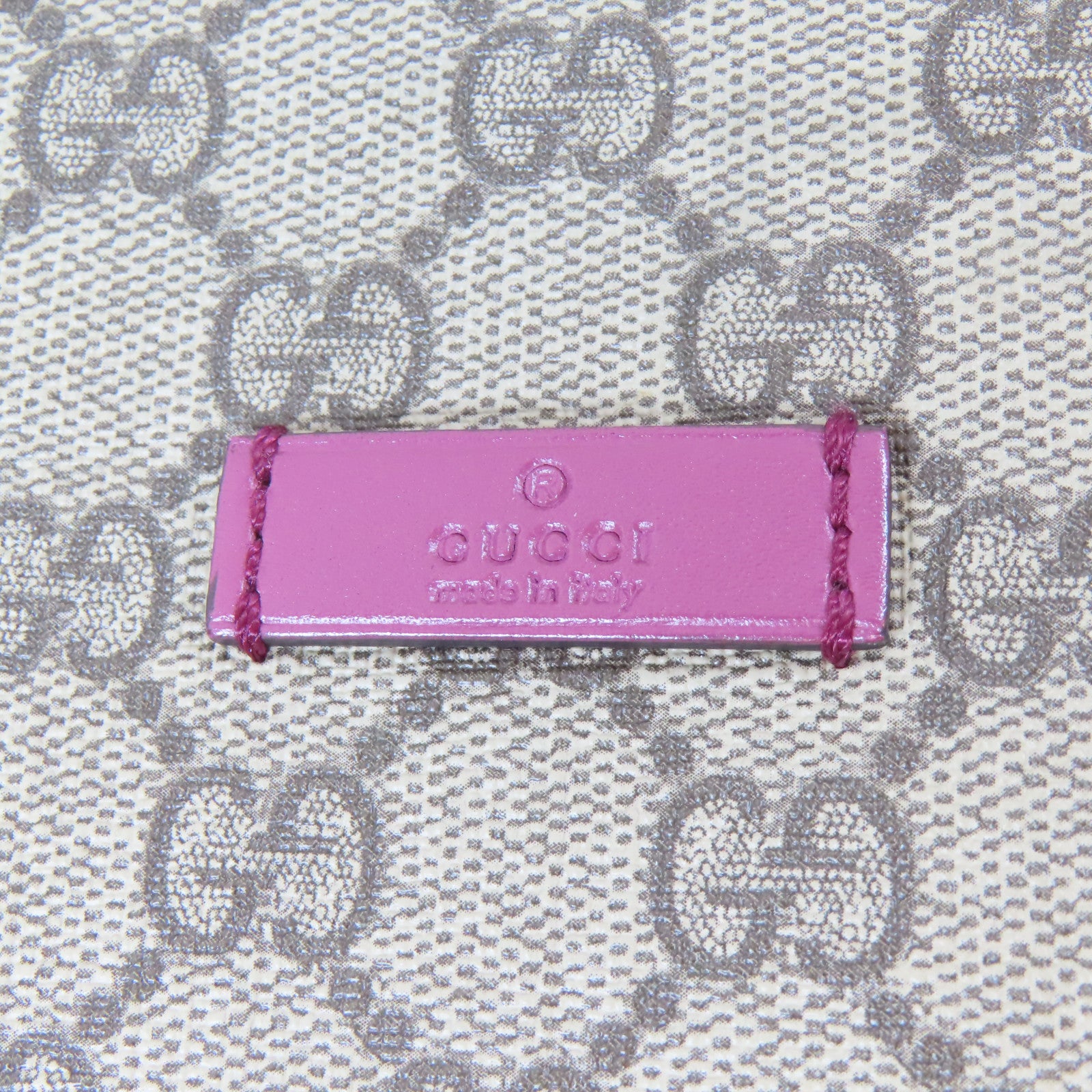 GUCCI 塗層帆布2 Way Shoulder Bag金扣手挽肩背兩用袋啡色/粉紅色