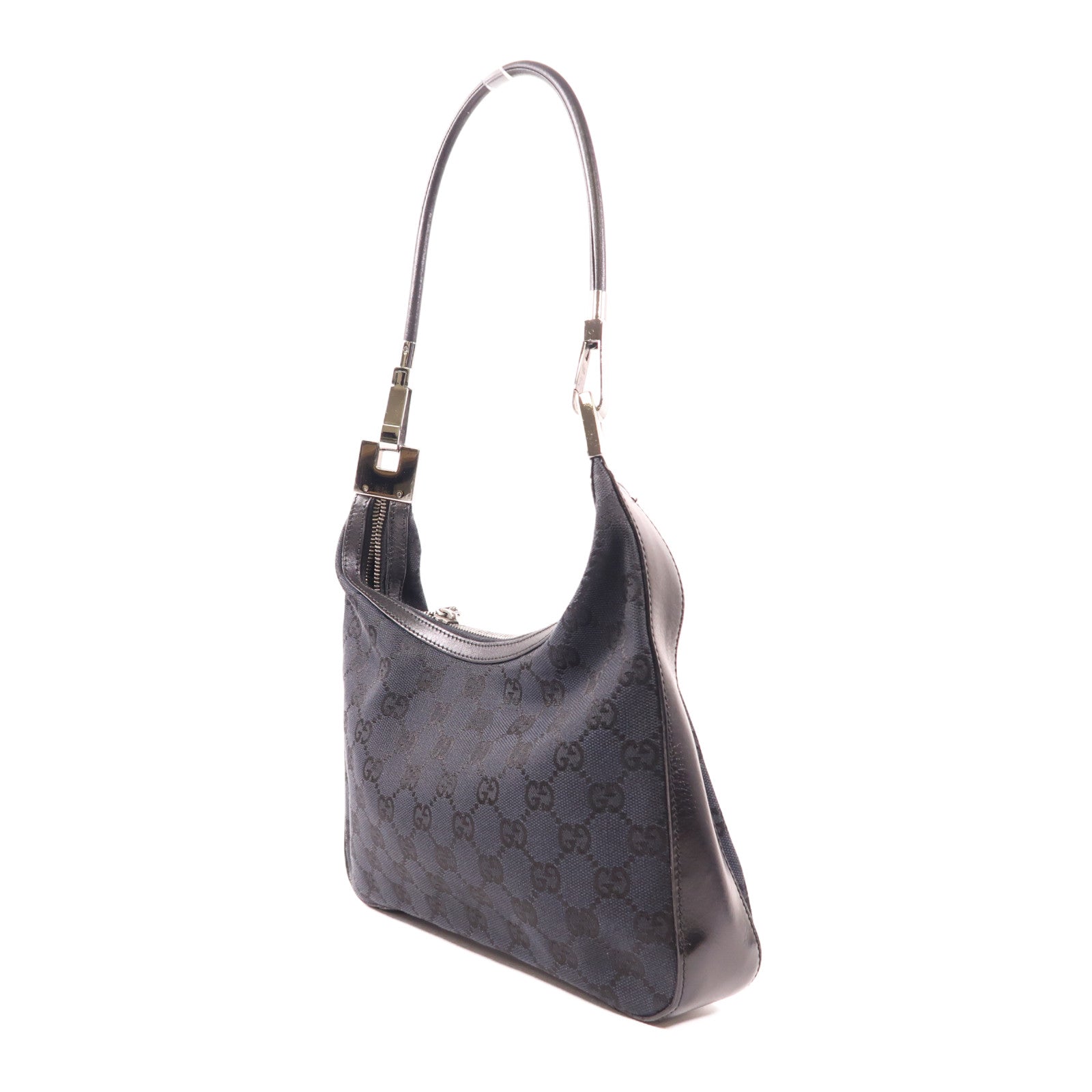 GUCCI 帆布Shoulder Bag銀扣肩背袋
