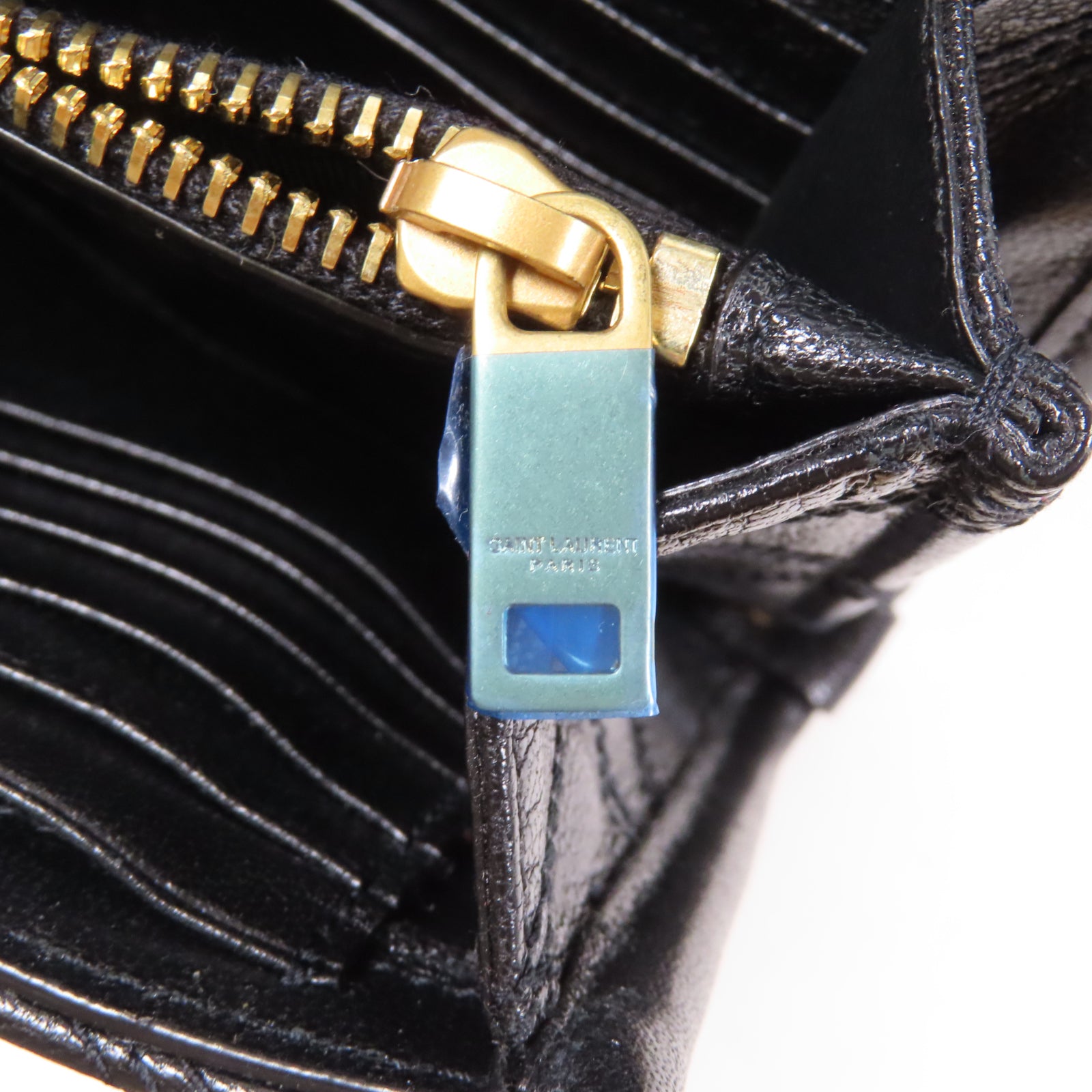 SAINT LAURENT 牛皮皮革Woc Chain Shoulder Bag金扣鏈帶肩背袋黑色