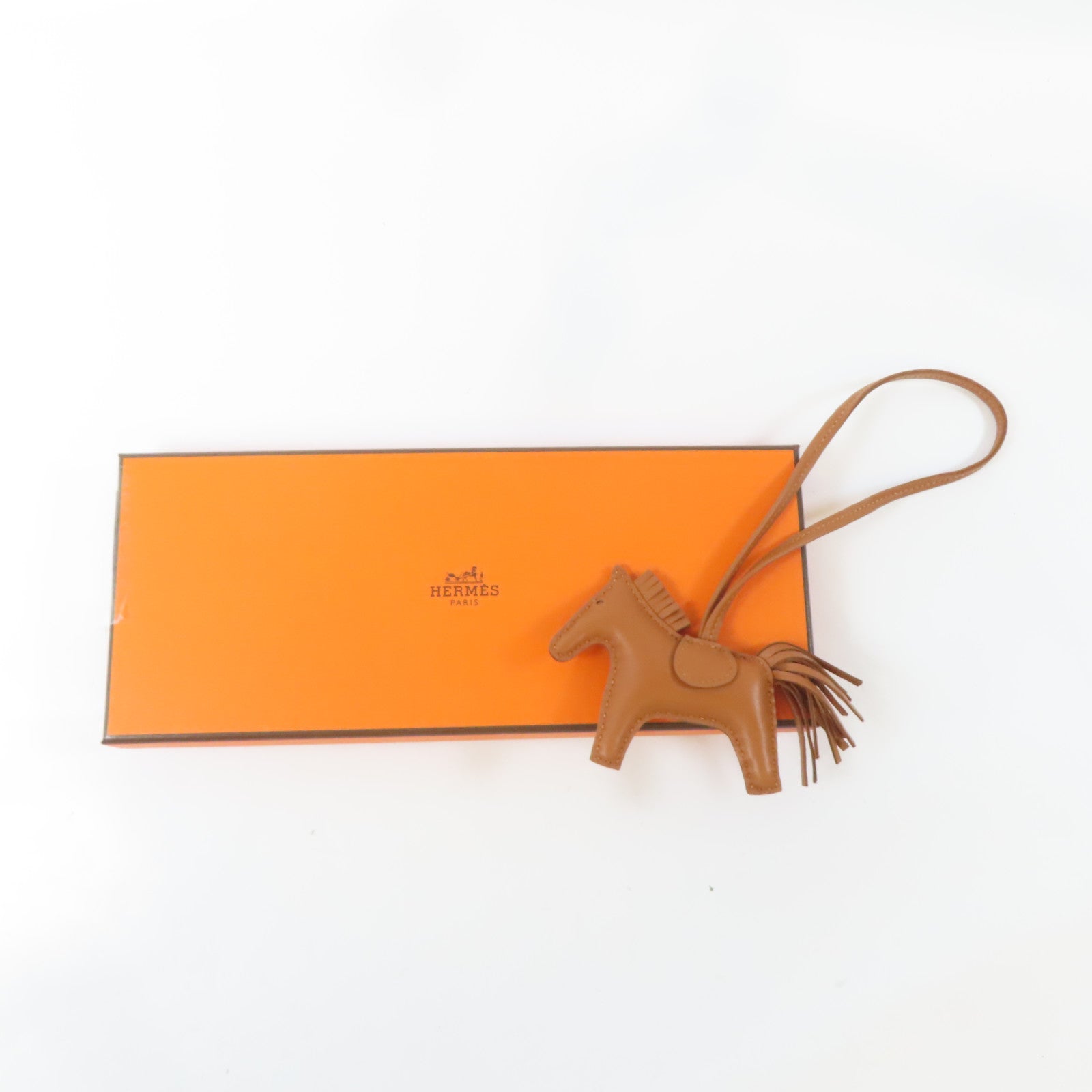 HERMES 【激減優惠】Swift皮革Rodeo PM掛飾Gold/金色/啡色