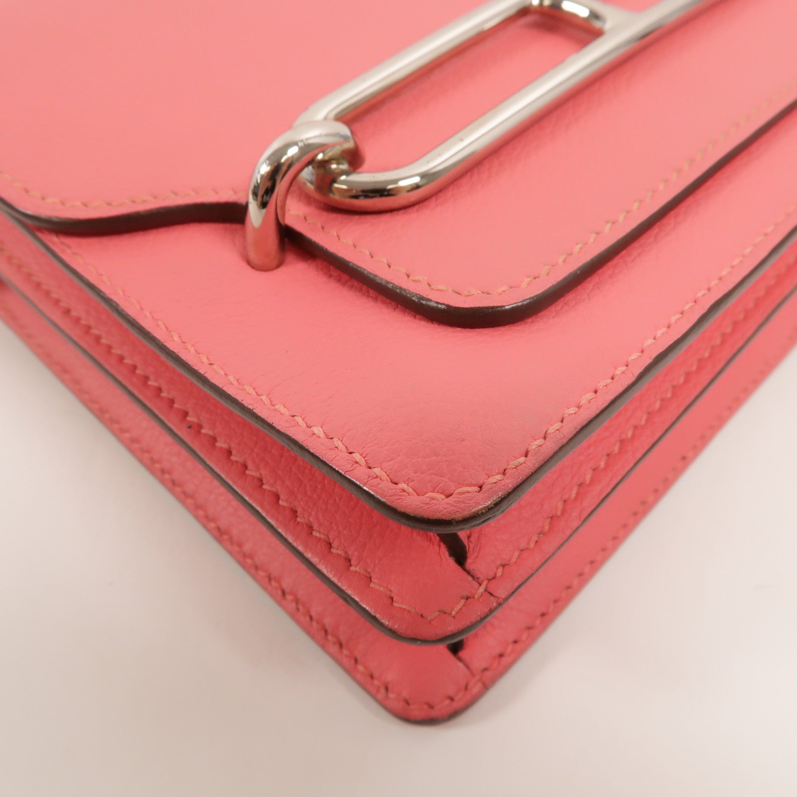 HERMES Evercolor皮革Roulis Mini肩背袋Rose Azalee