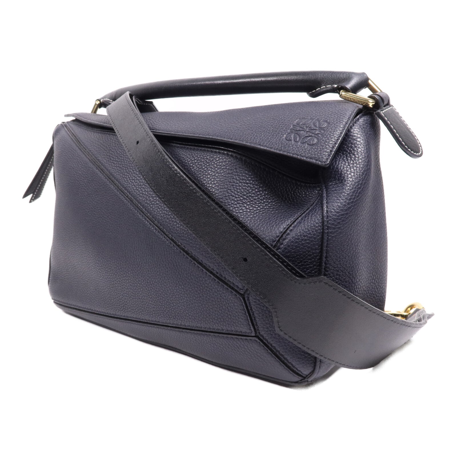 LOEWE 牛皮皮革2 way Shoulder Bag金扣手挽肩背兩用袋