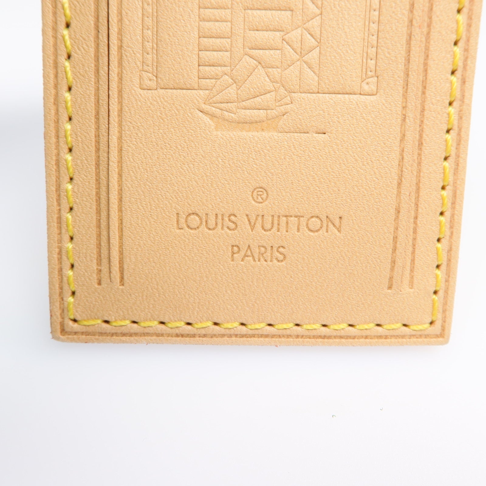LOUIS VUITTON 牛皮皮革Luggage Tag金扣掛飾