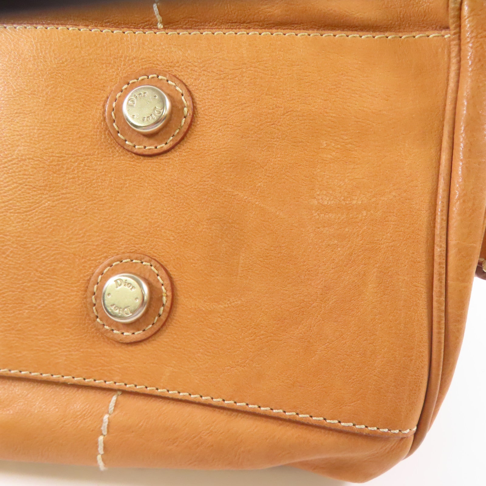 Dior 牛皮皮革Shoulder Bag銀扣肩背袋駱駝色