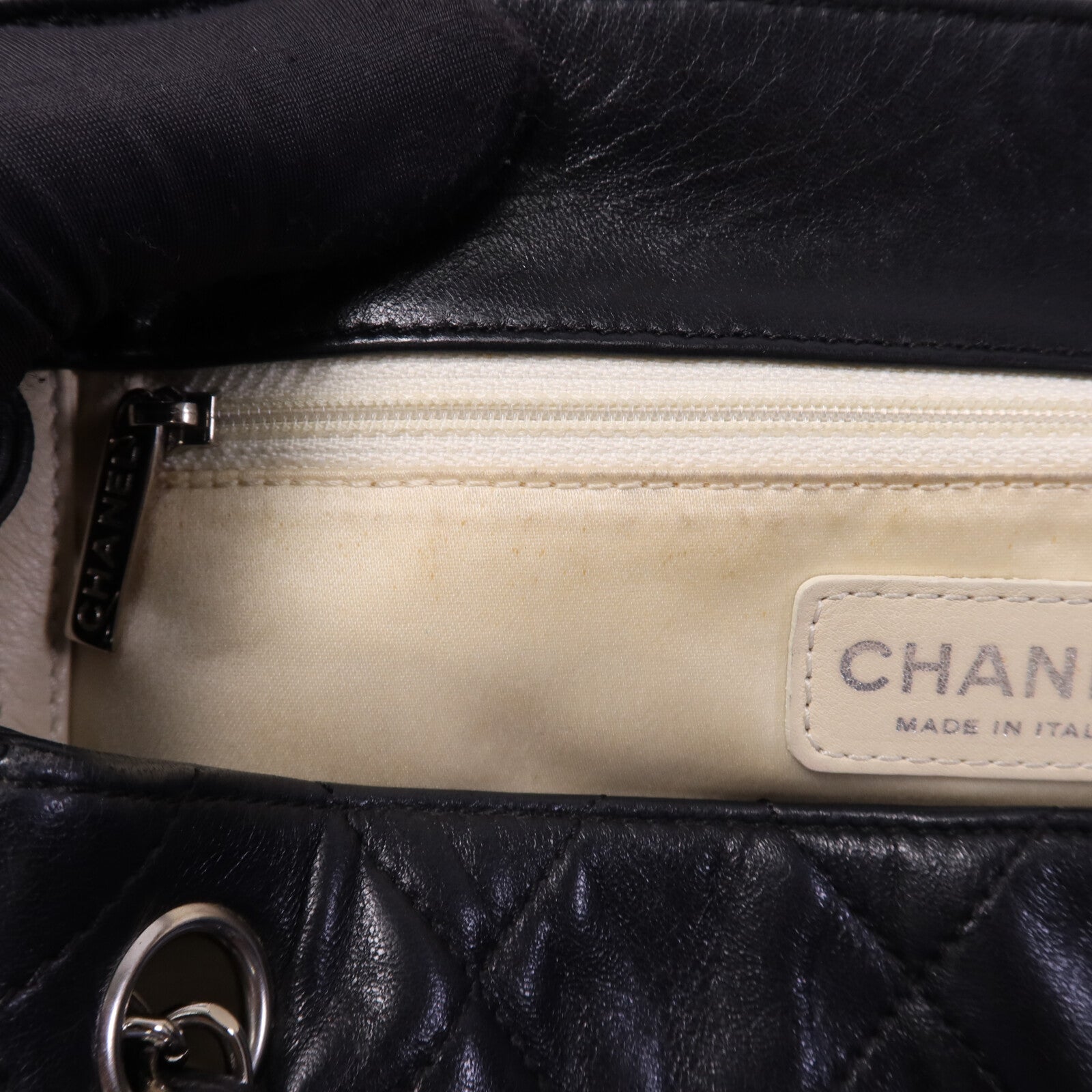 CHANEL 牛皮皮革Weat Accordion Flap銀扣鏈帶肩背袋