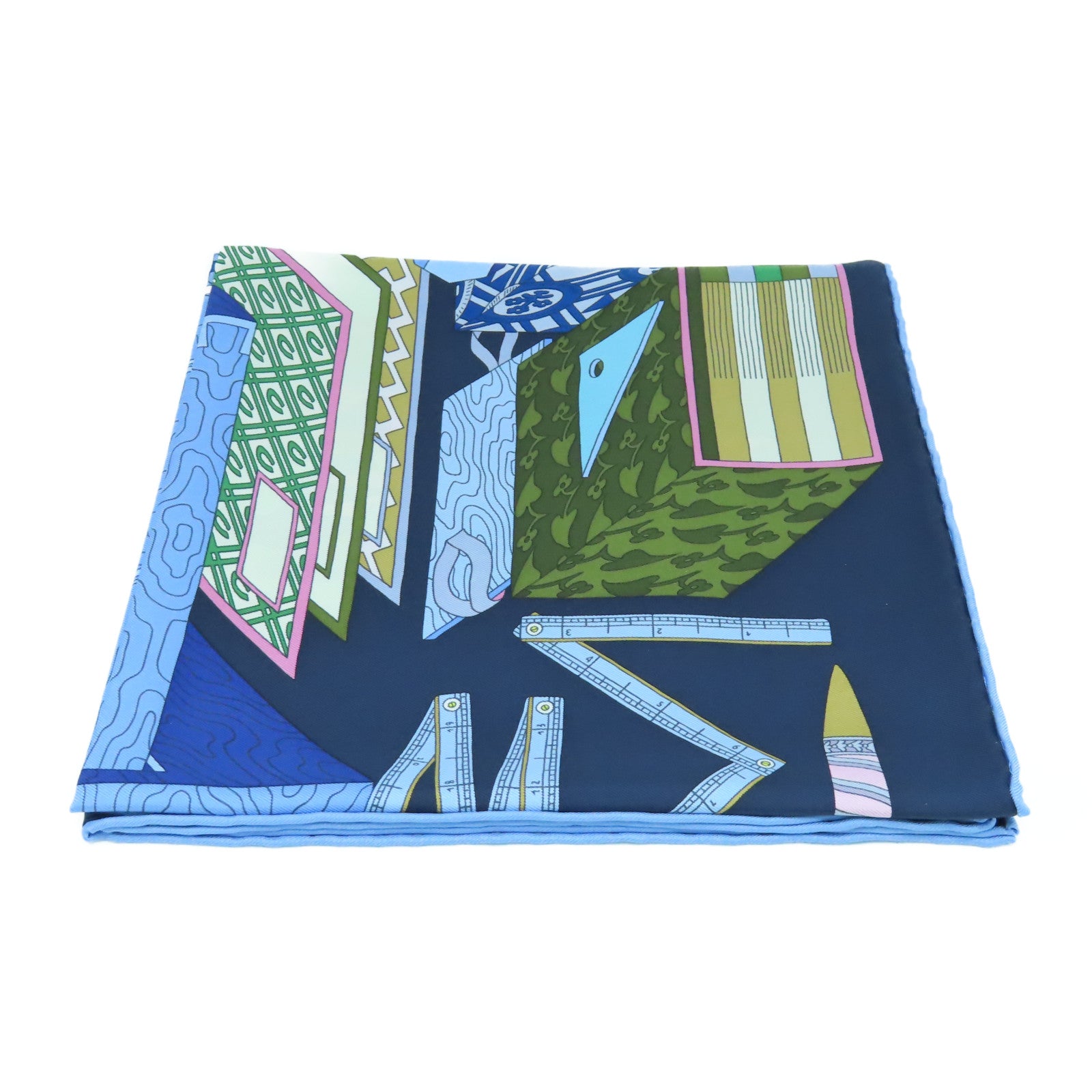HERMES 【激減優惠】絲質Scarf 90x90f絲巾深藍色
