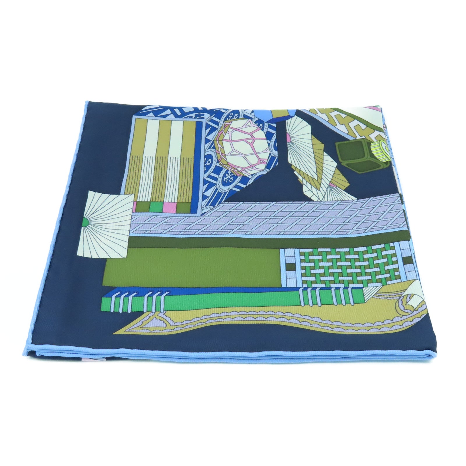 HERMES 【激減優惠】絲質Scarf 90x90f絲巾深藍色