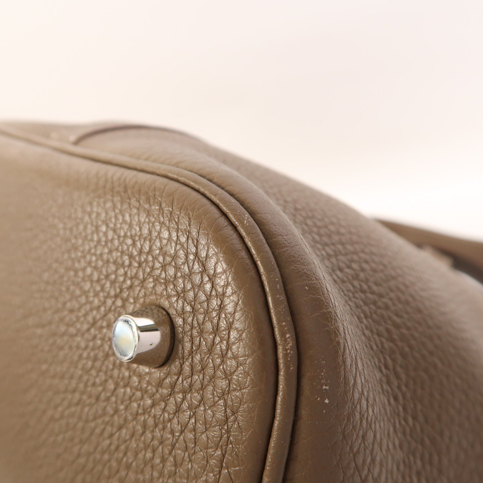 HERMES Clemence皮革Picotin GM銀扣手挽袋