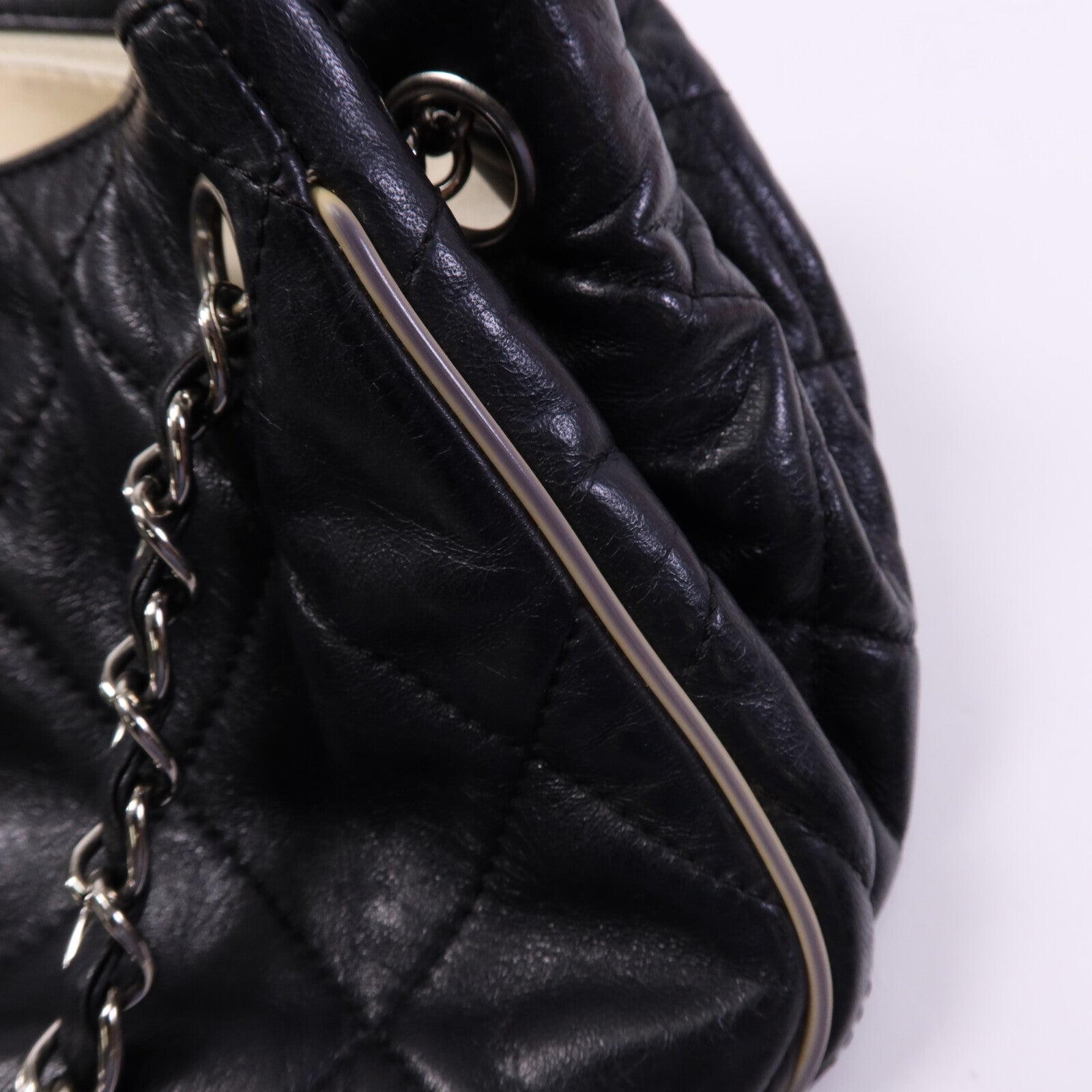 CHANEL 牛皮皮革Weat Accordion Flap銀扣鏈帶肩背袋