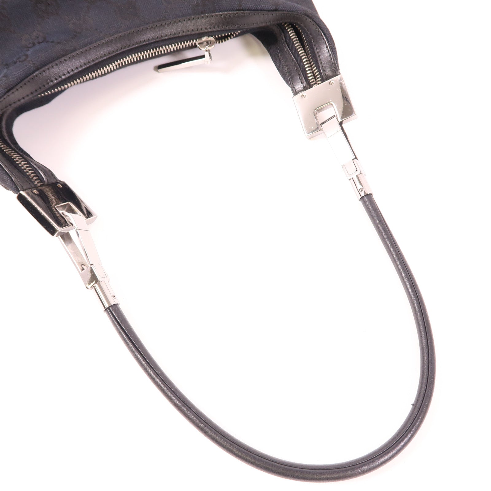 GUCCI 帆布Shoulder Bag銀扣肩背袋