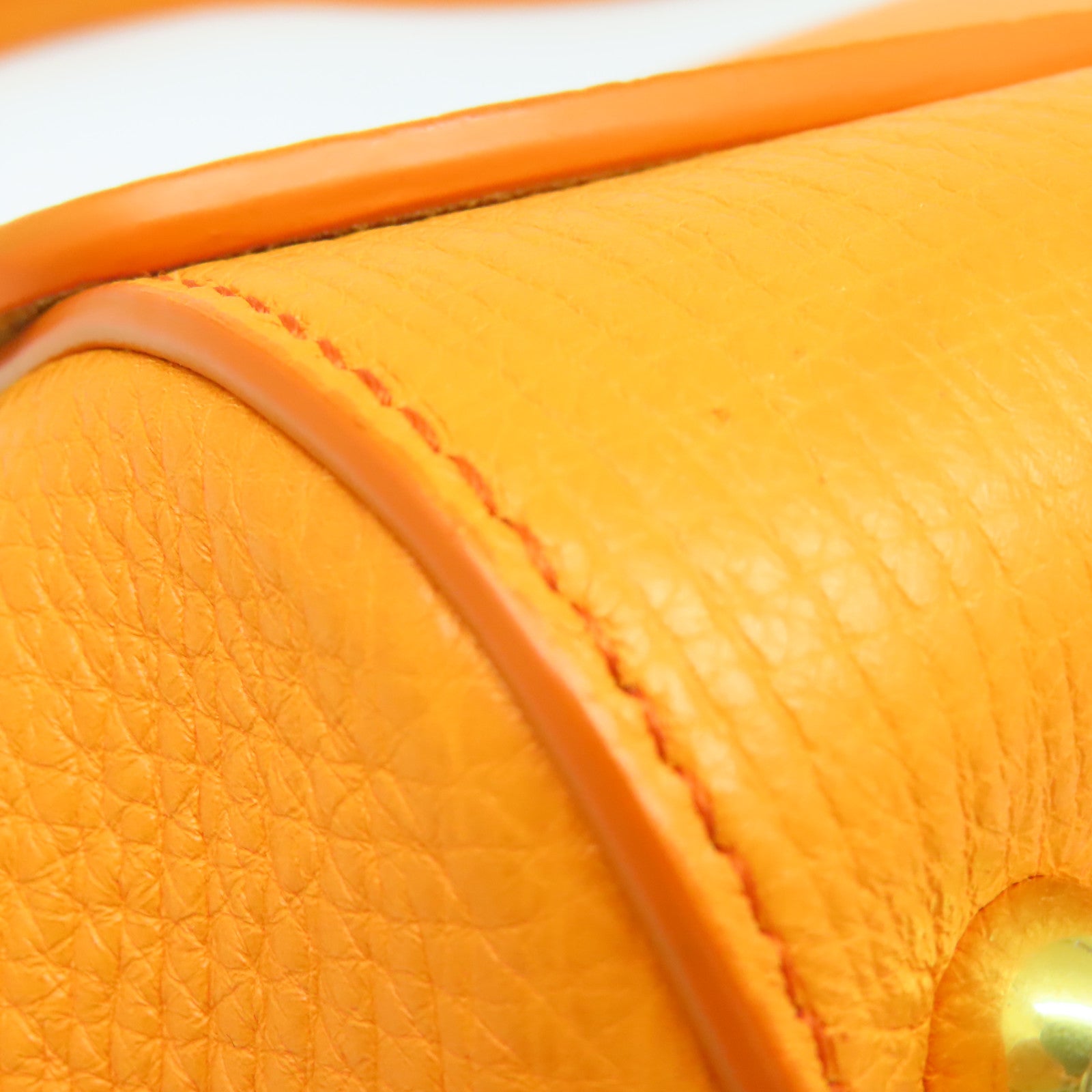 BOTTEGA VENETA 【清倉大減價】牛皮皮革Shoulder Bag金扣肩背袋橙色