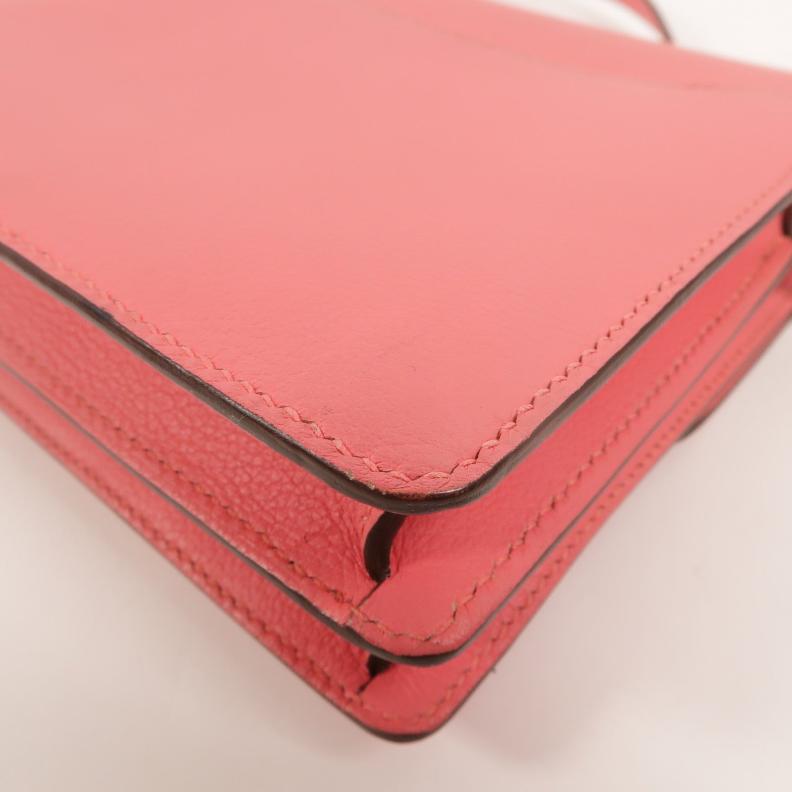 HERMES Evercolor皮革Roulis Mini肩背袋Rose Azalee