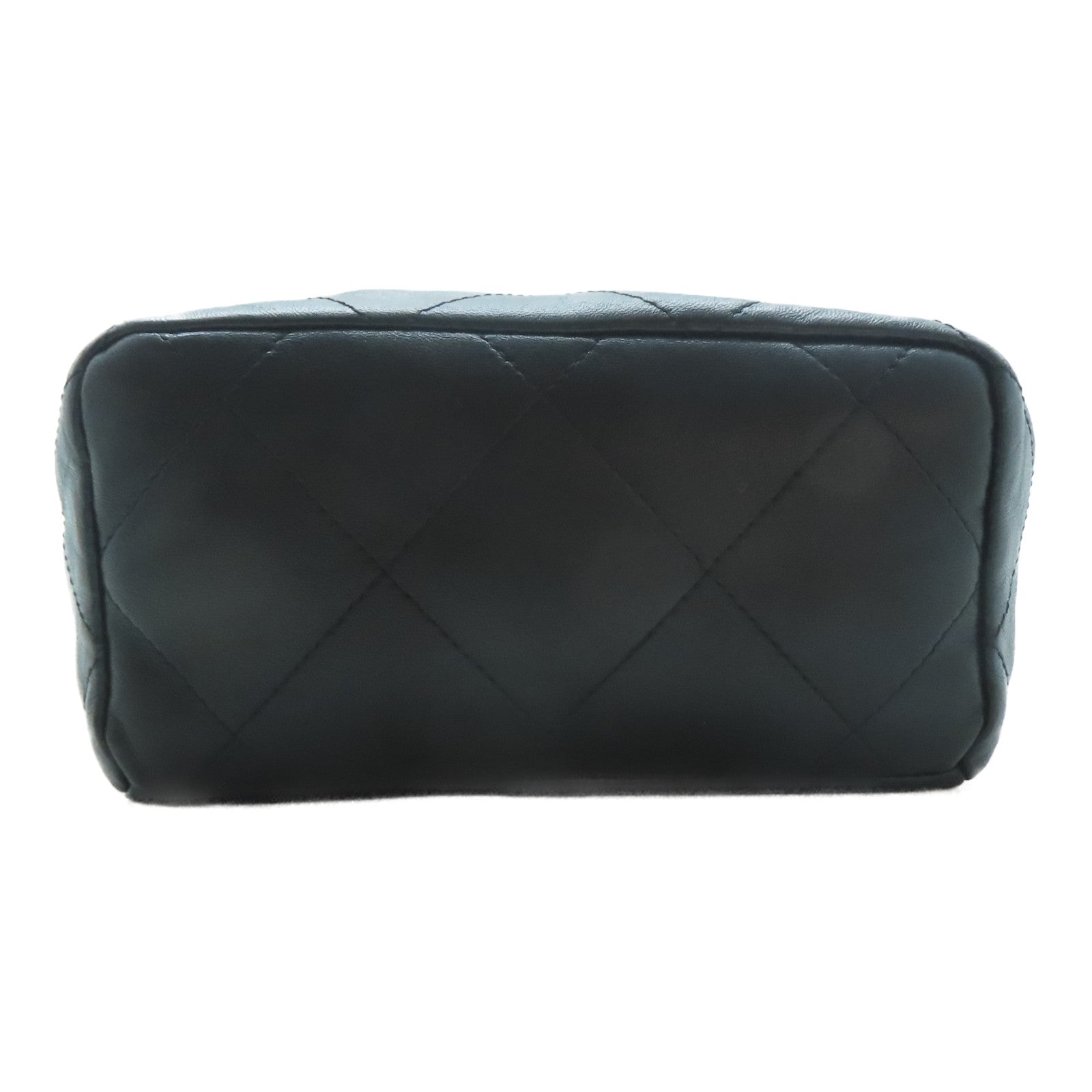 CHANEL 羊皮皮革Mini Bucket Bag金扣鏈帶手挽肩背兩用袋黑色
