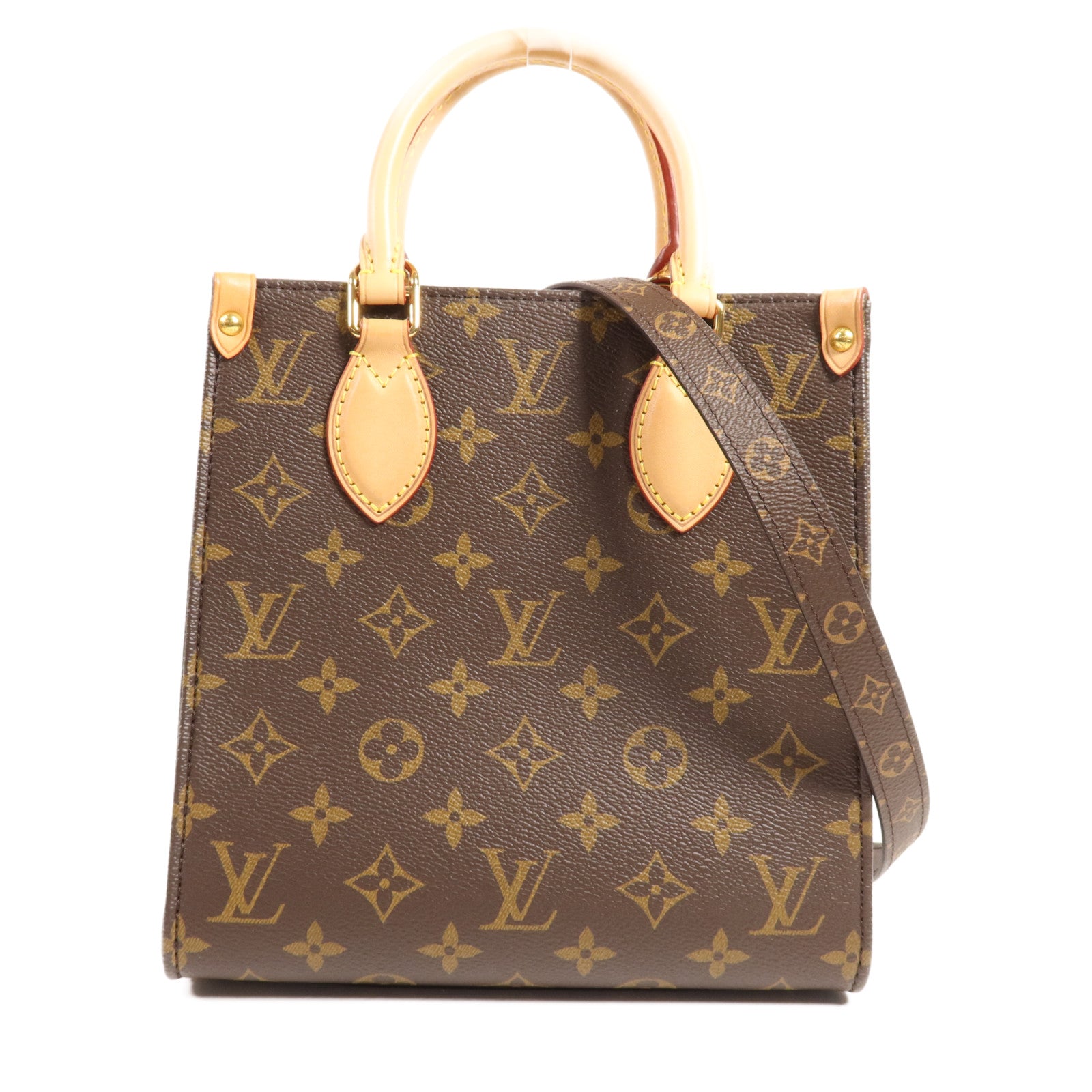 LOUIS VUITTON Monogram Sac Plat BB金扣手挽肩背兩用袋