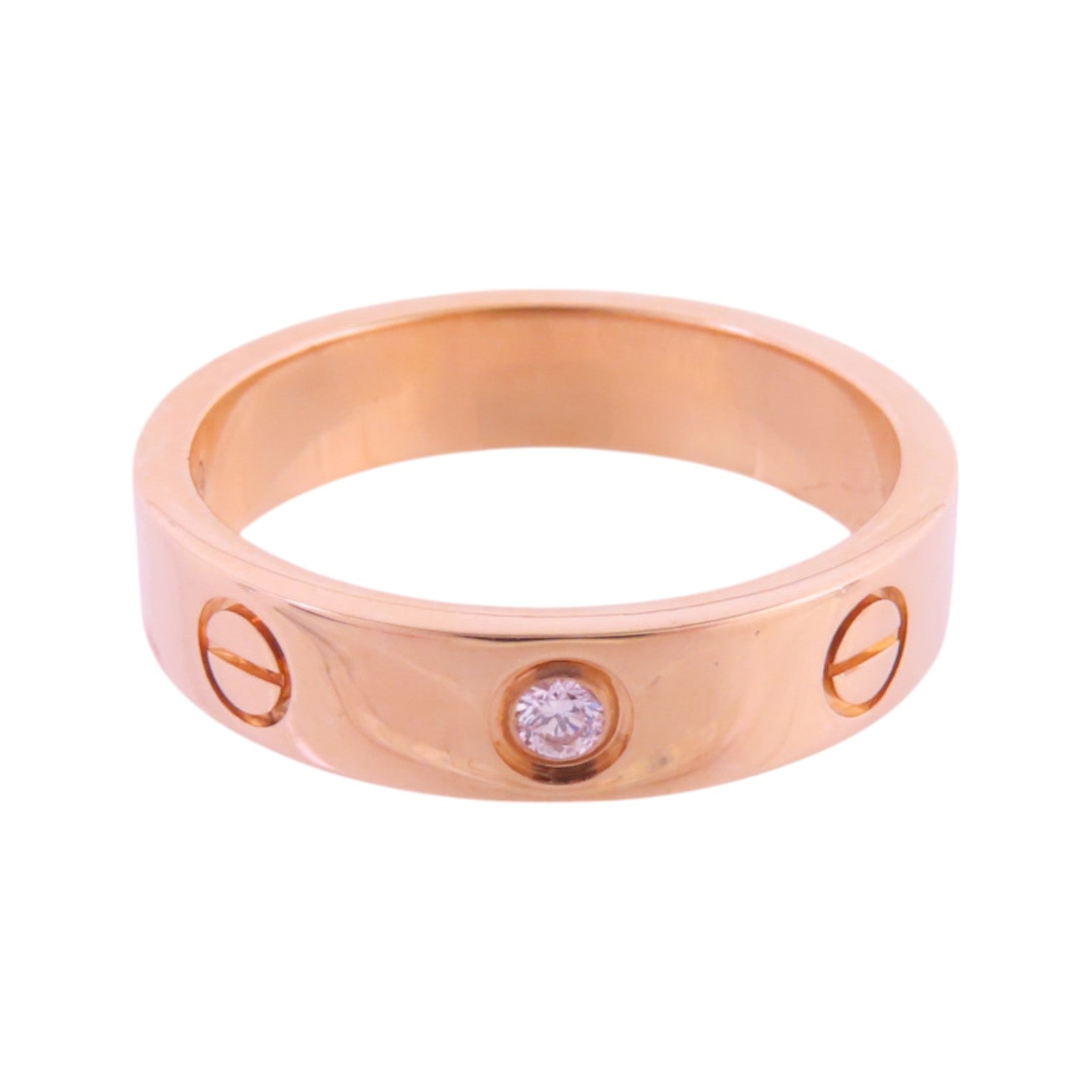 CARTIER Diamond Love Ring 18K Rose Gold #49 US#4.5