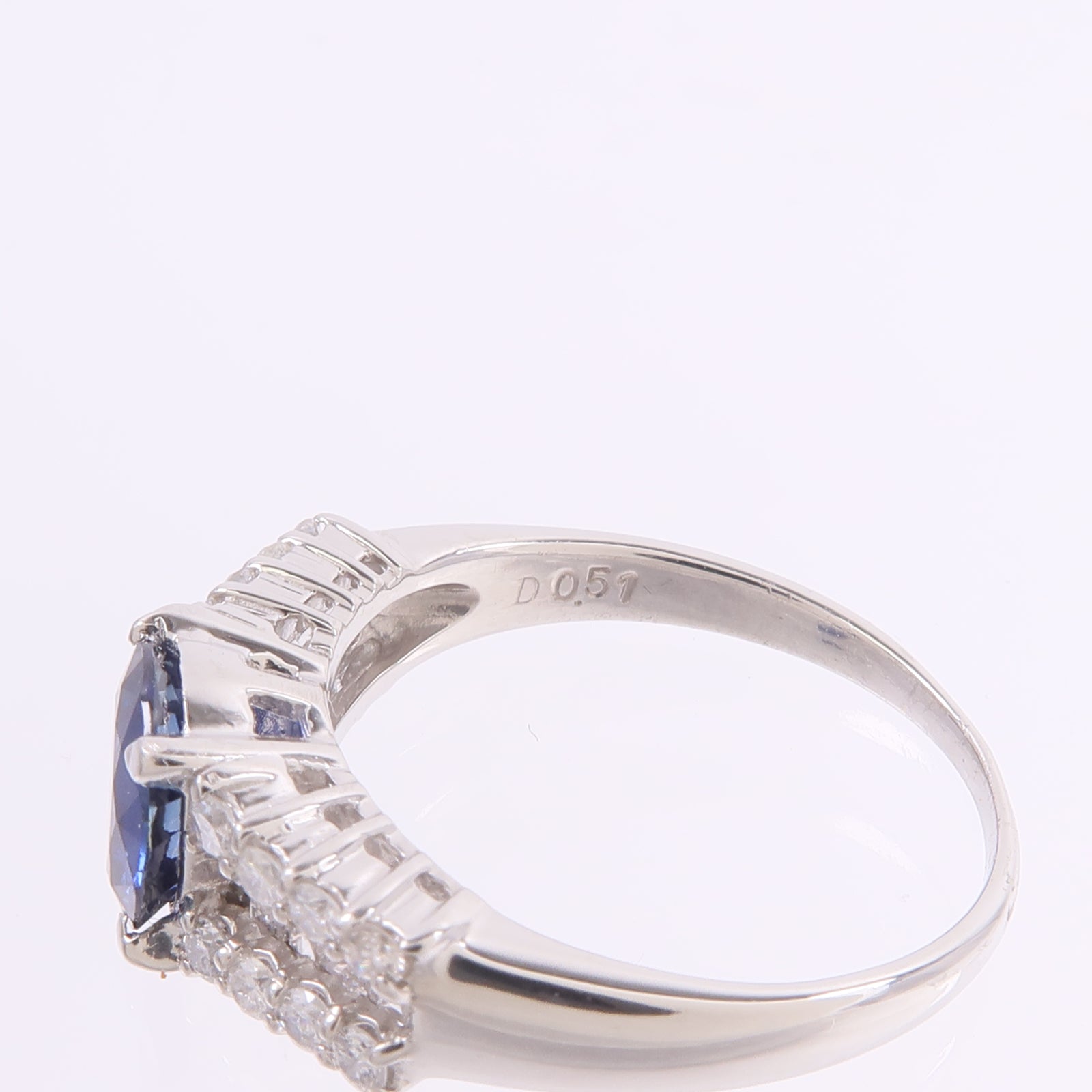 JEWELRY PT900鉑金Sapphire Diamond Ring藍寶石/鑽石戒指