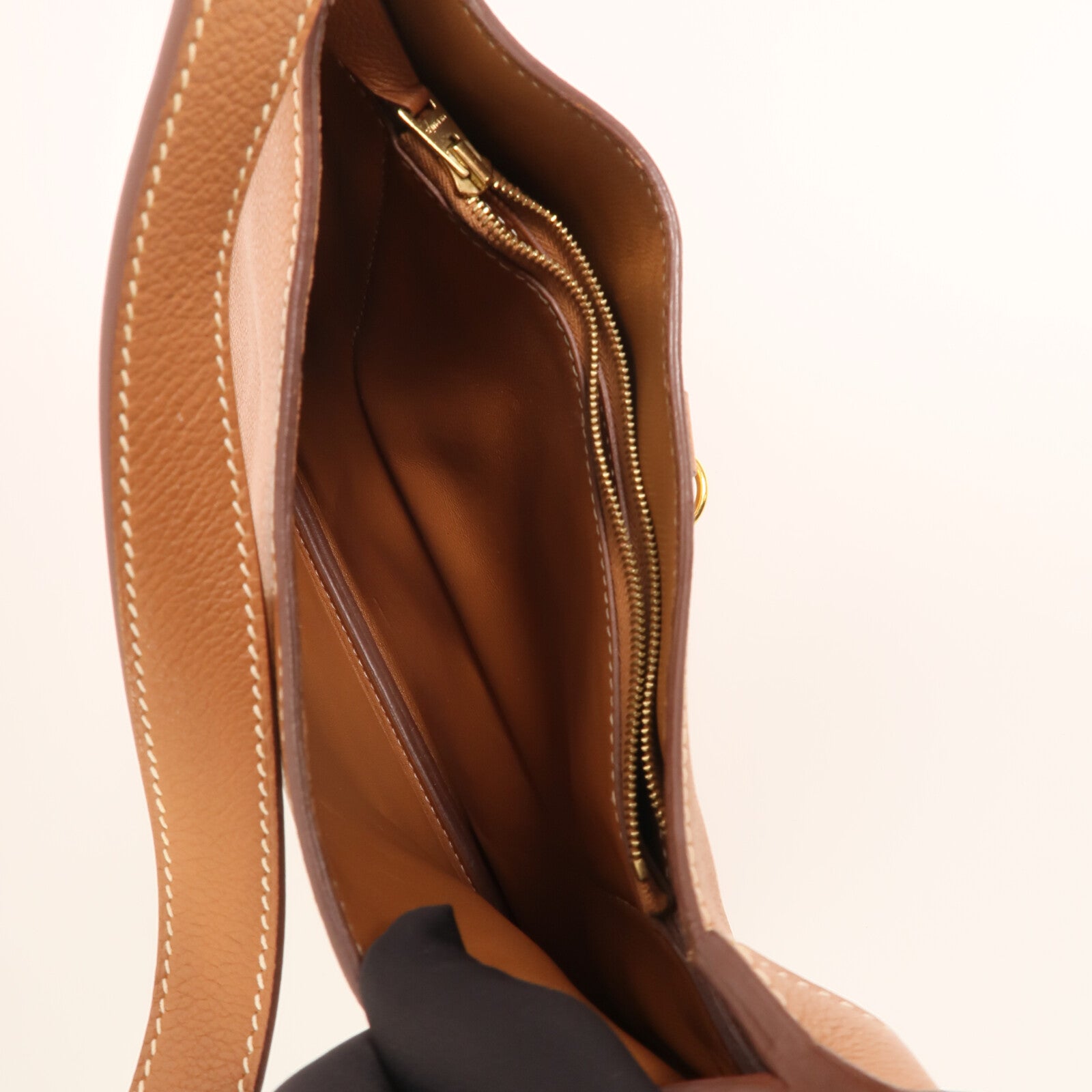 HERMES Evercolor皮革Trim Duo 24金扣肩背袋Gold