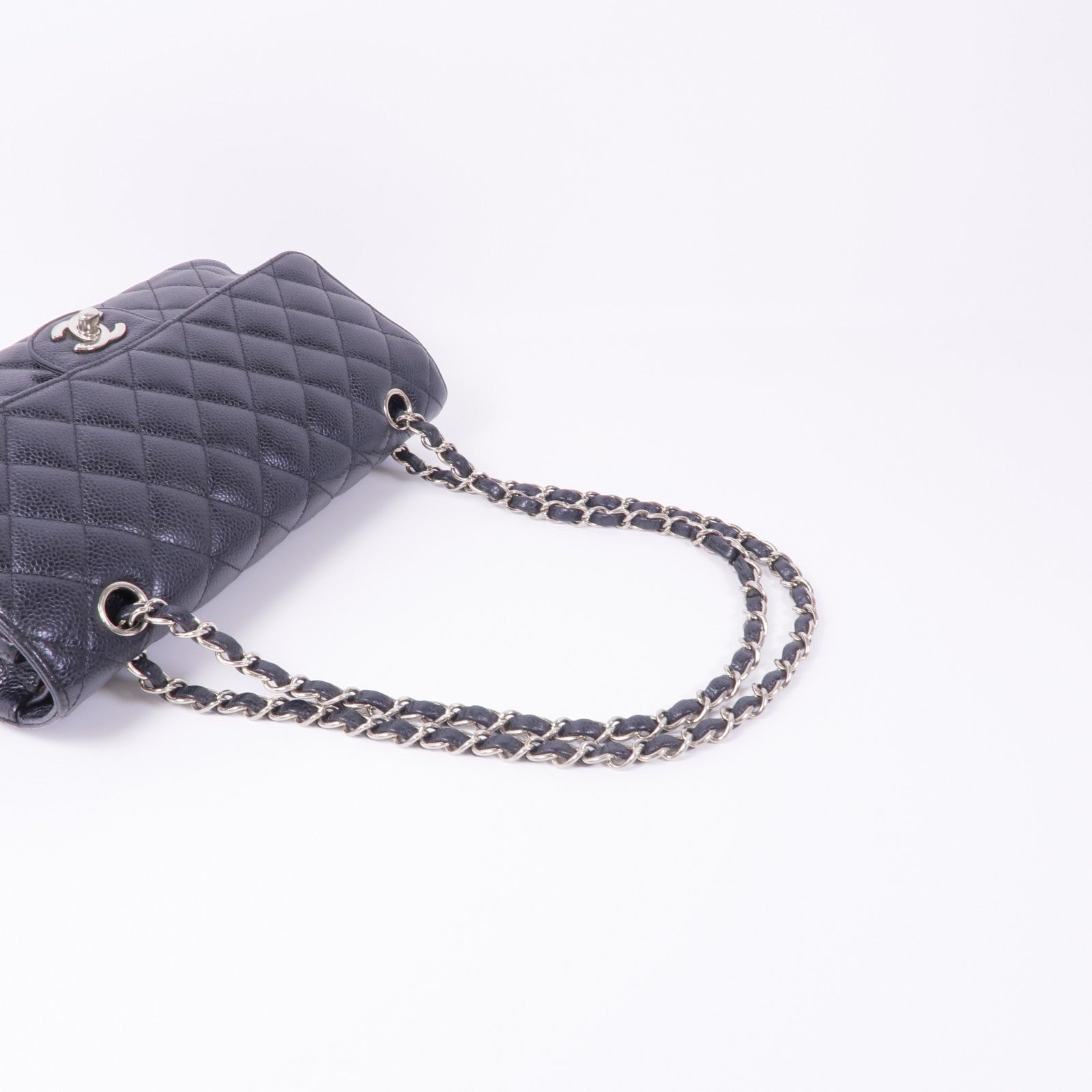 CHANEL 牛皮皮革Classic 25銀扣手挽肩背兩用袋