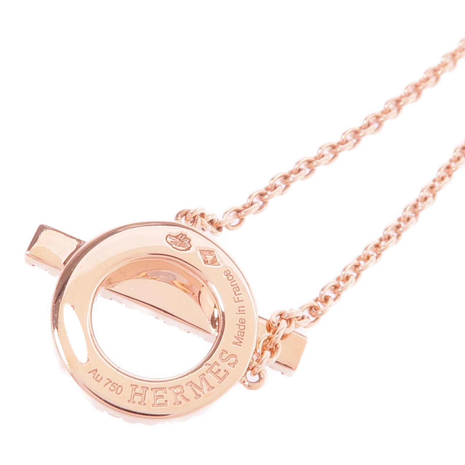 HERMES 【激減優惠】18K玫瑰金Finesse Pendant鑽石項鍊