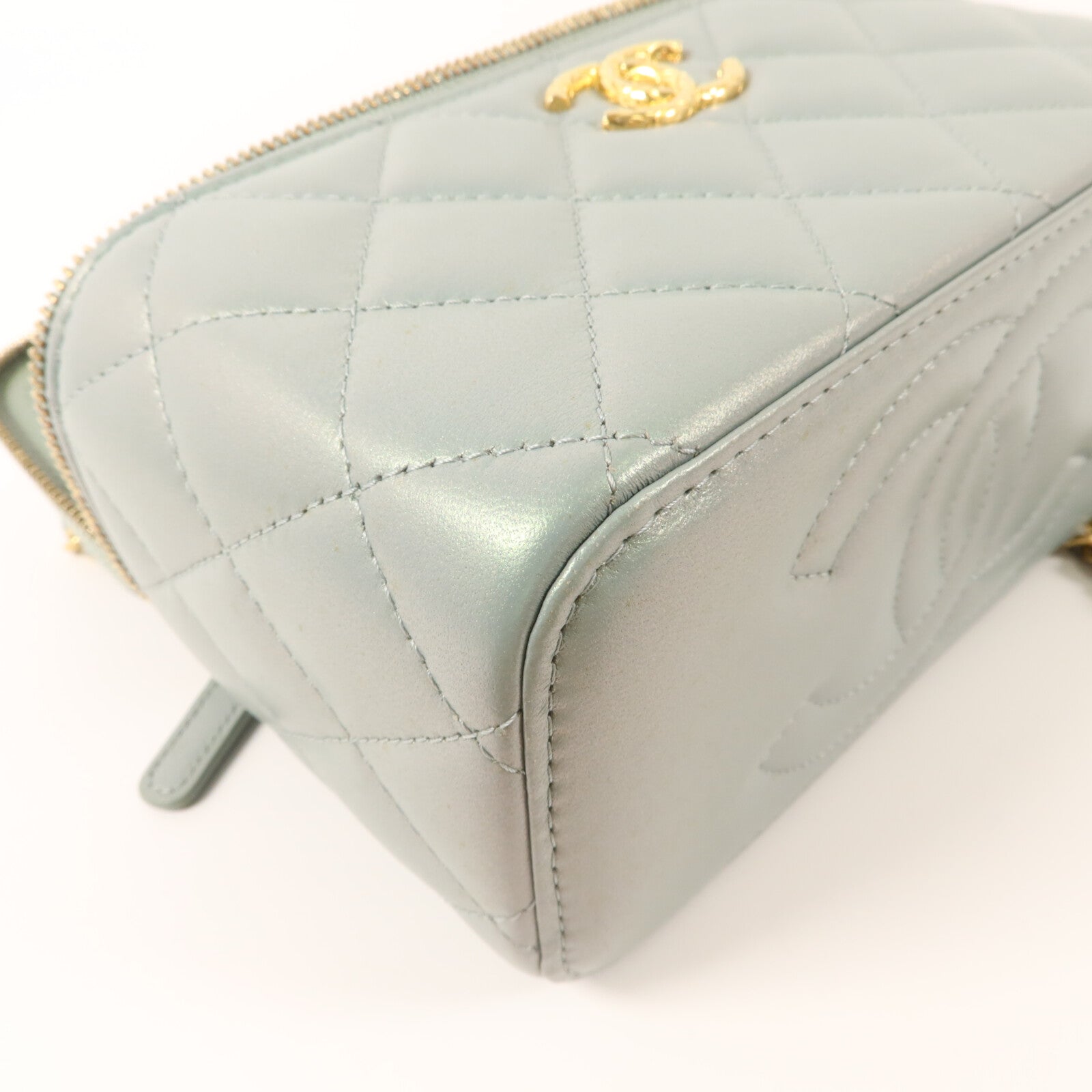CHANEL 羊皮皮革25C Top Handle Vanity Case鏈帶肩背袋