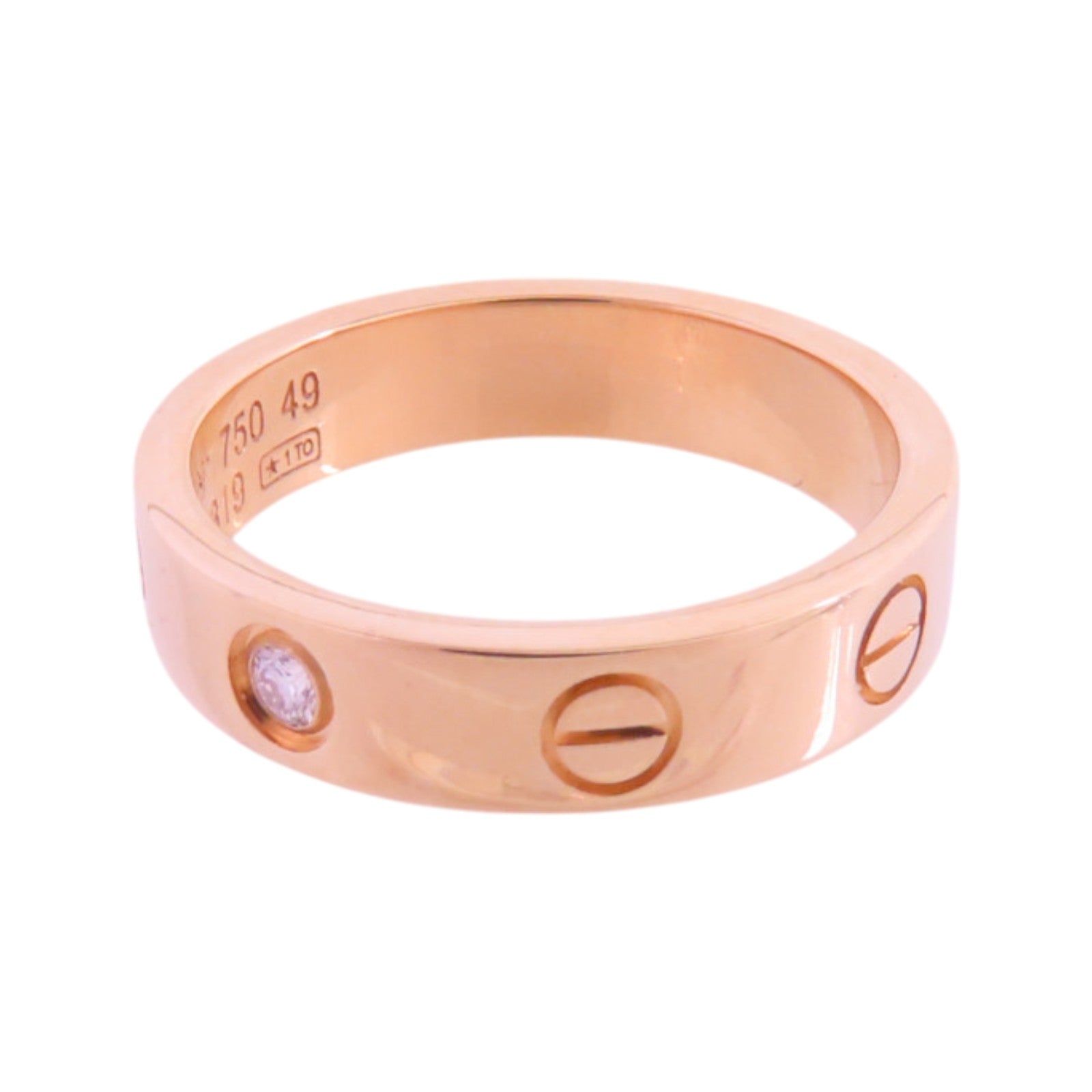 CARTIER Diamond Love Ring 18K Rose Gold #49 US#4.5