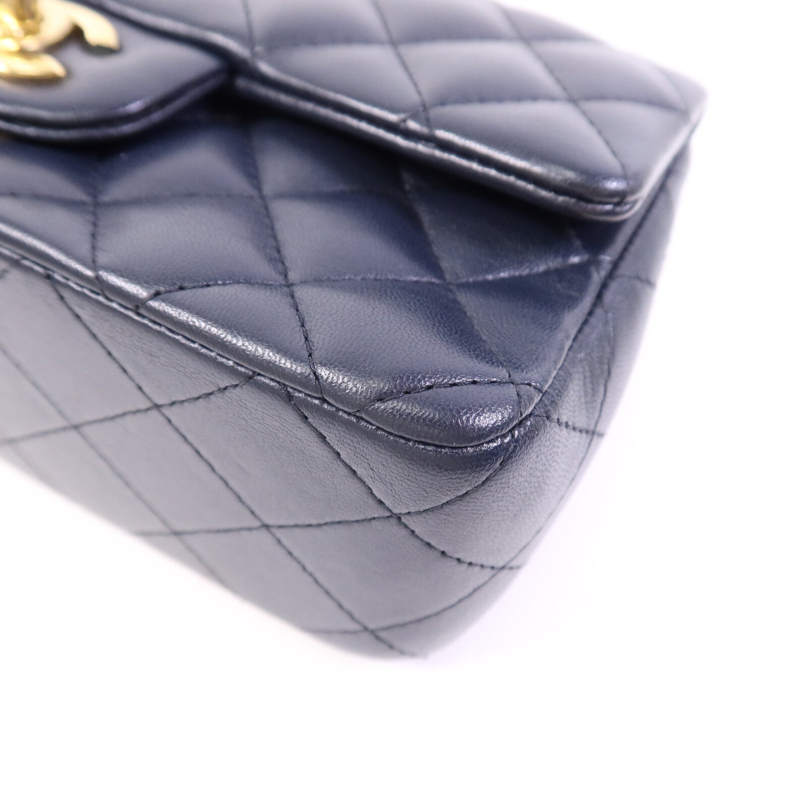 CHANEL 羊皮皮革Mini Classic 20金扣鏈帶肩背袋